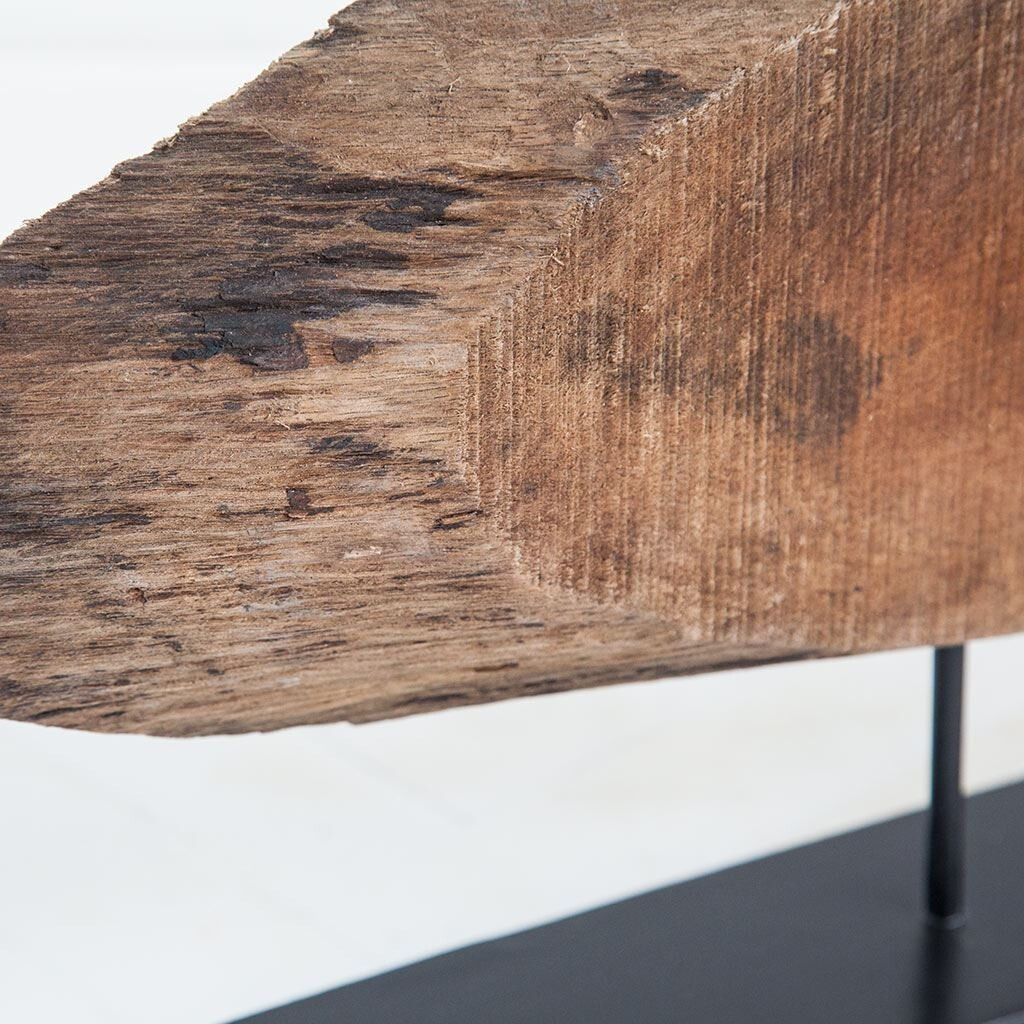 Brown Oval Shaped Wooden Sculpture