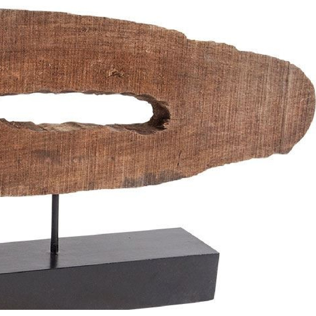 Brown Oval Shaped Wooden Sculpture