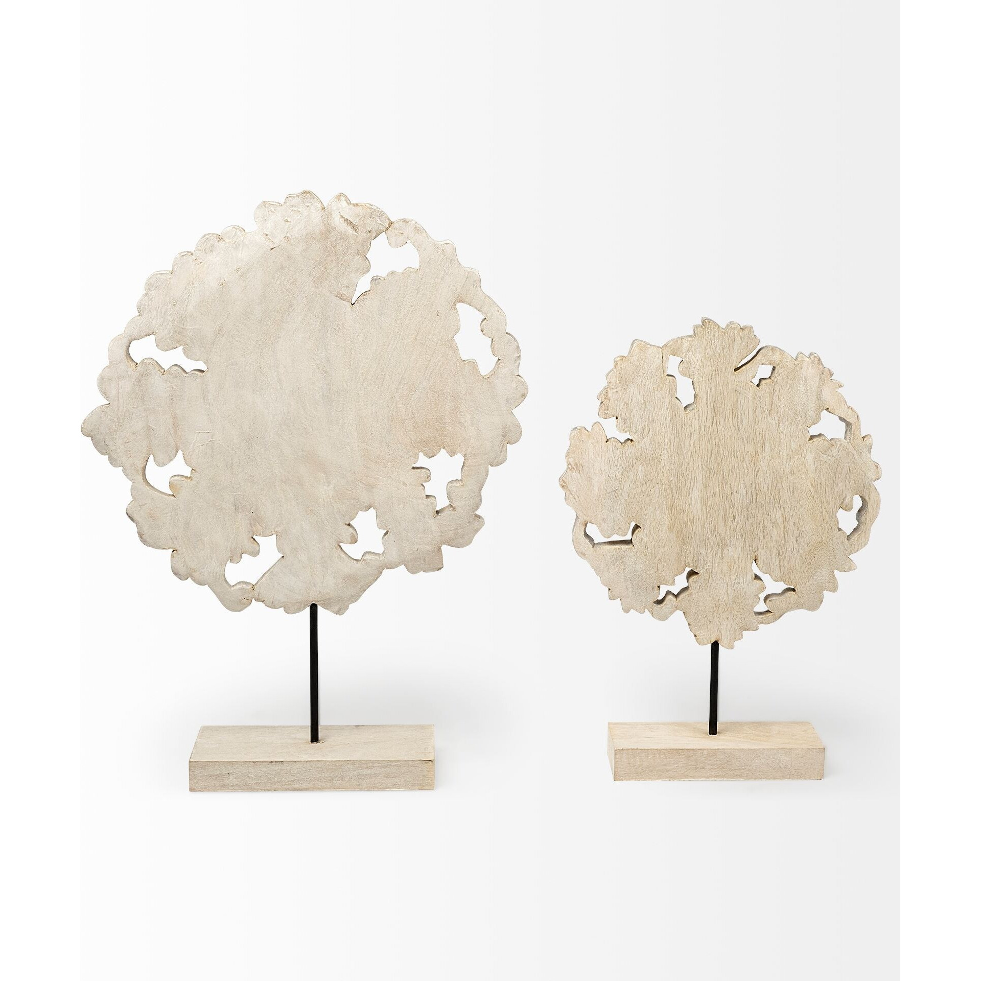 Wood And Metal Floral Decor Piece