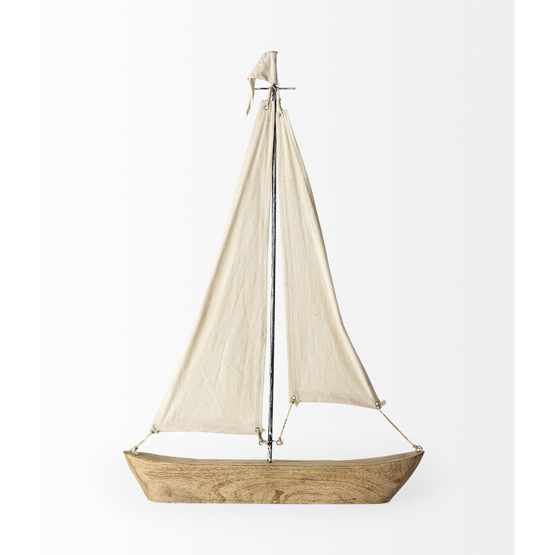 Wooden Sailboat Sculpture