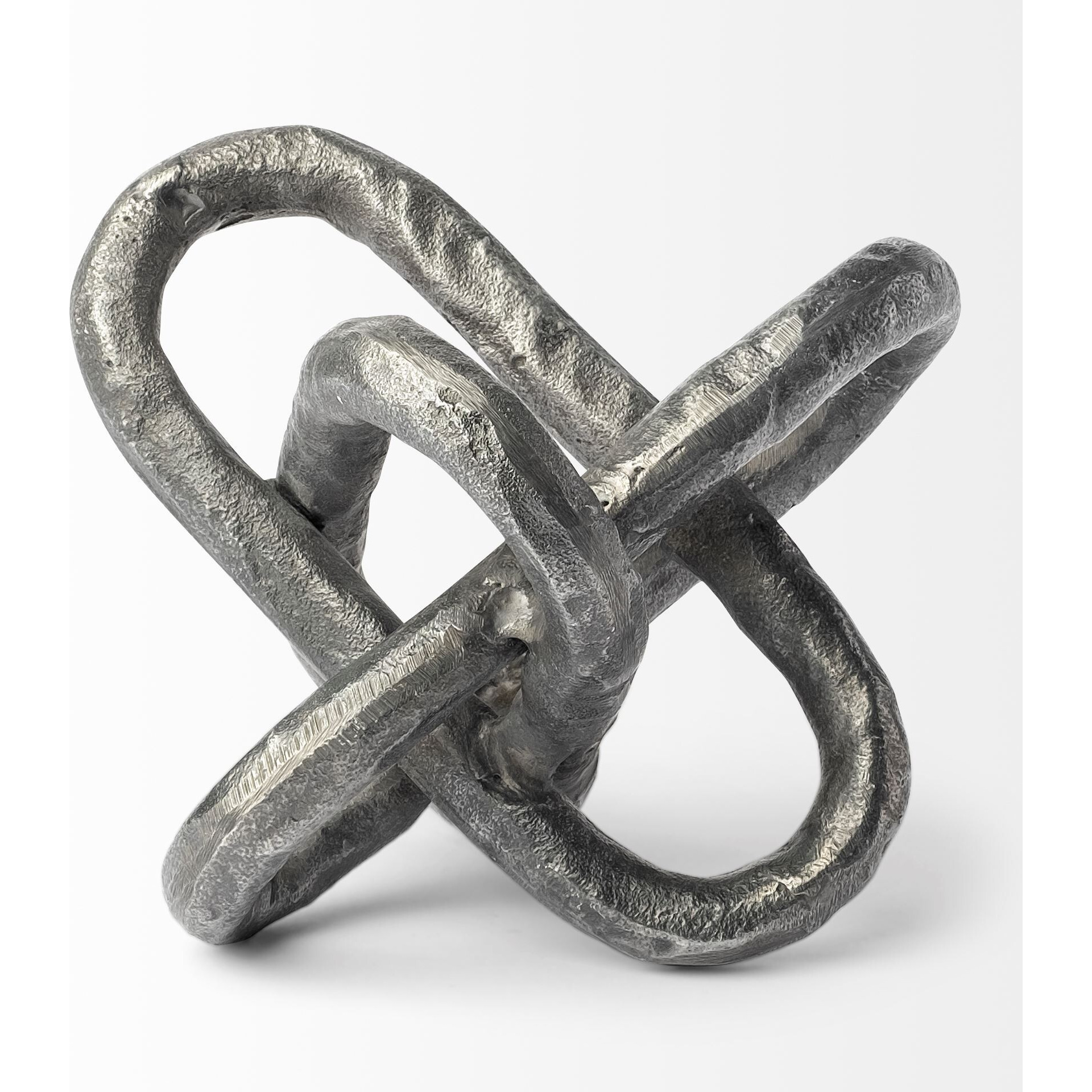 Petite Silver Metal Chain Link Sculpture
