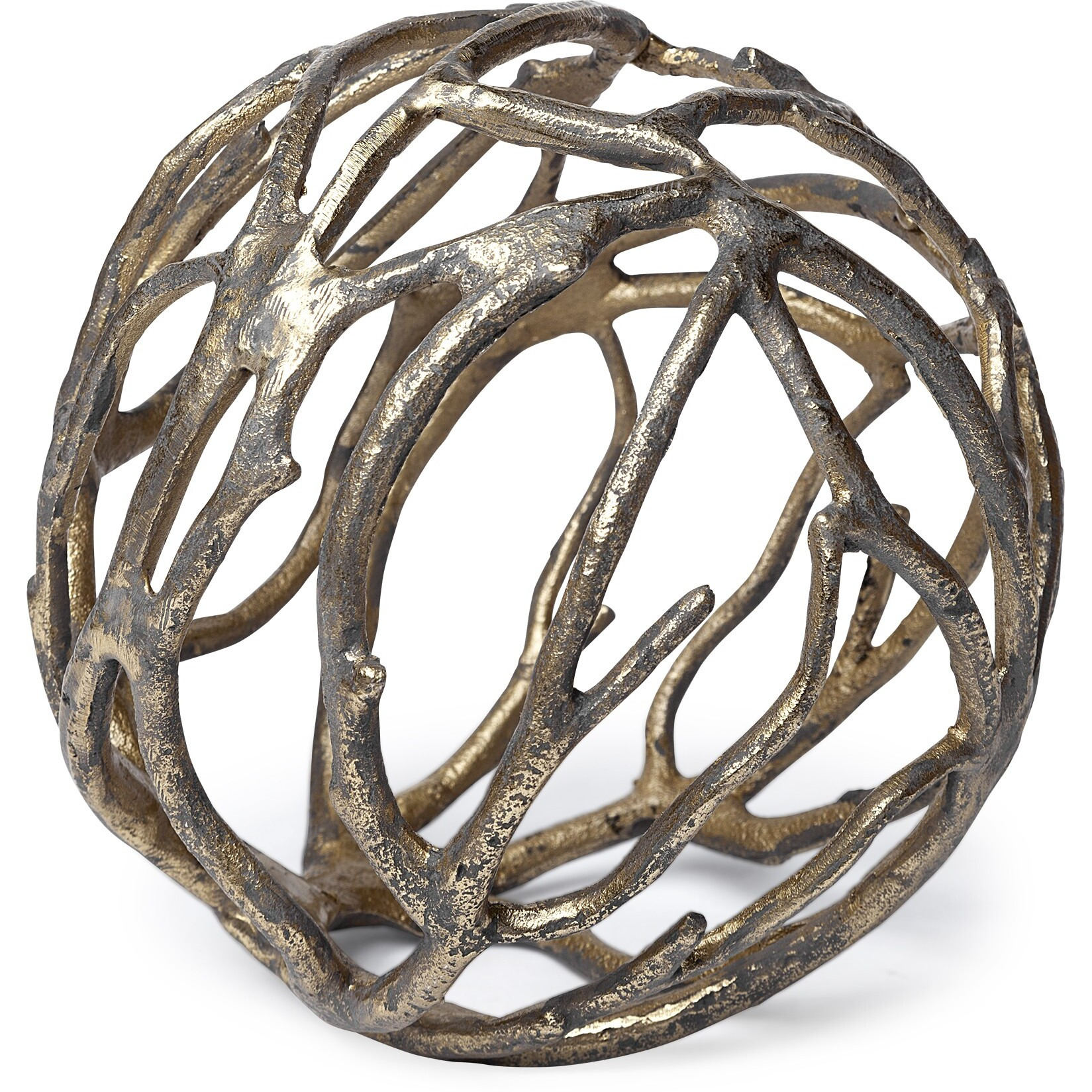 Gold Metal Tree Branch Sculpture