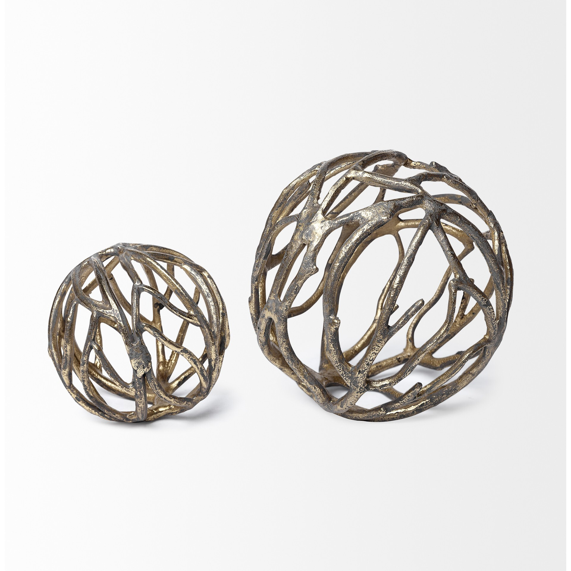 Gold Metal Tree Branch Sculpture