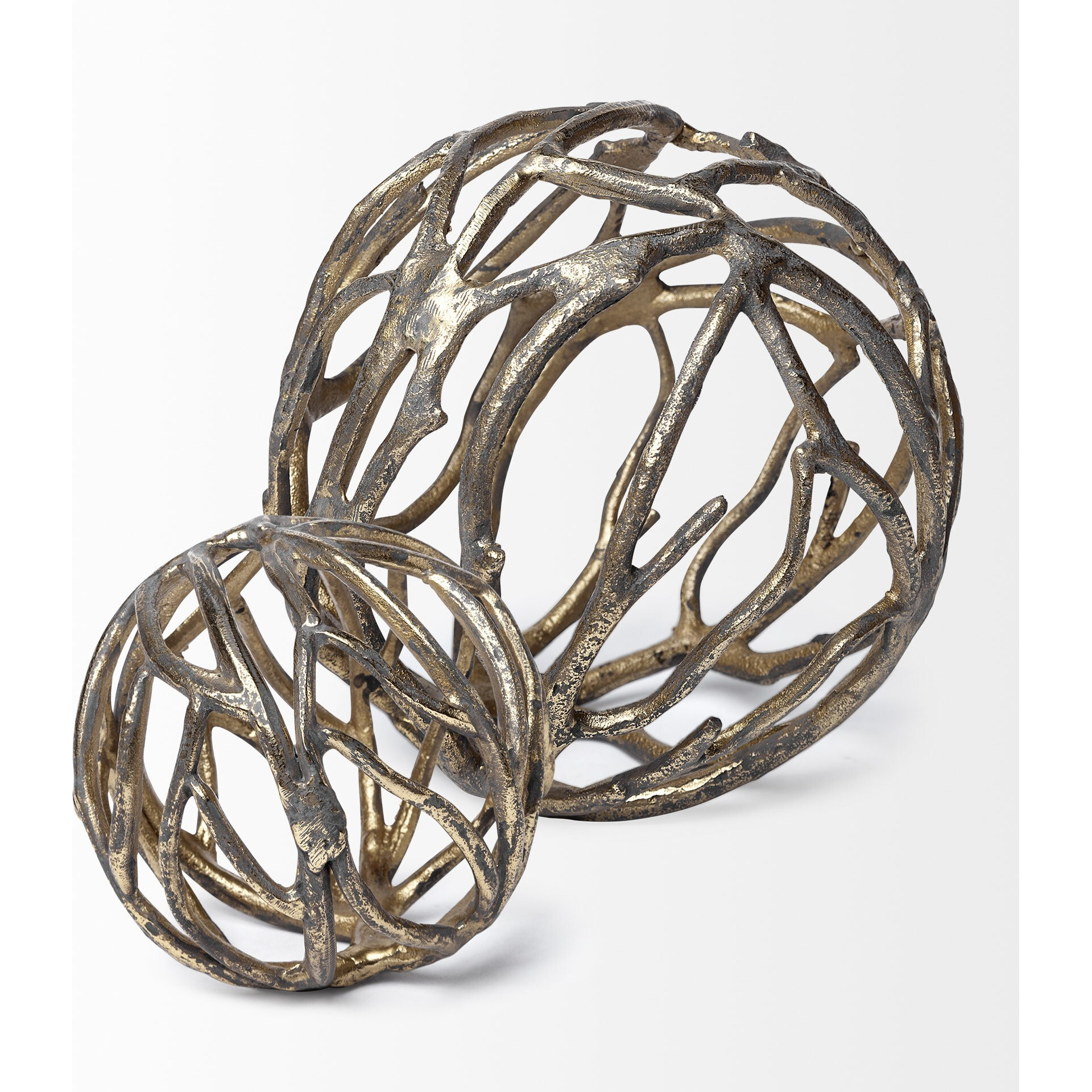Gold Metal Tree Branch Sculpture
