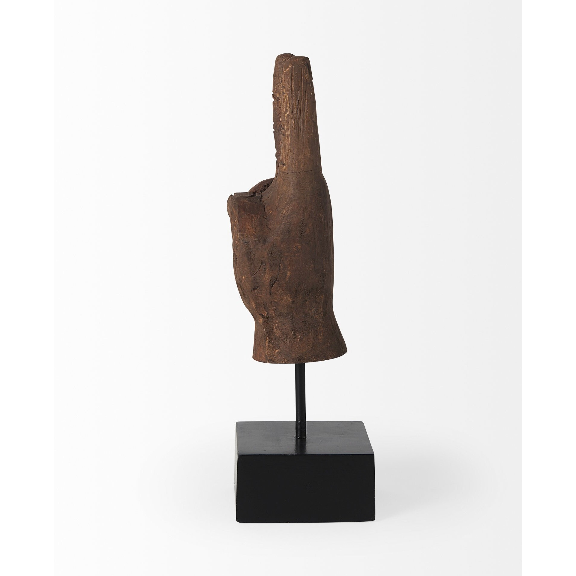 Dark Brown Wooden Peace Sign Decor Piece
