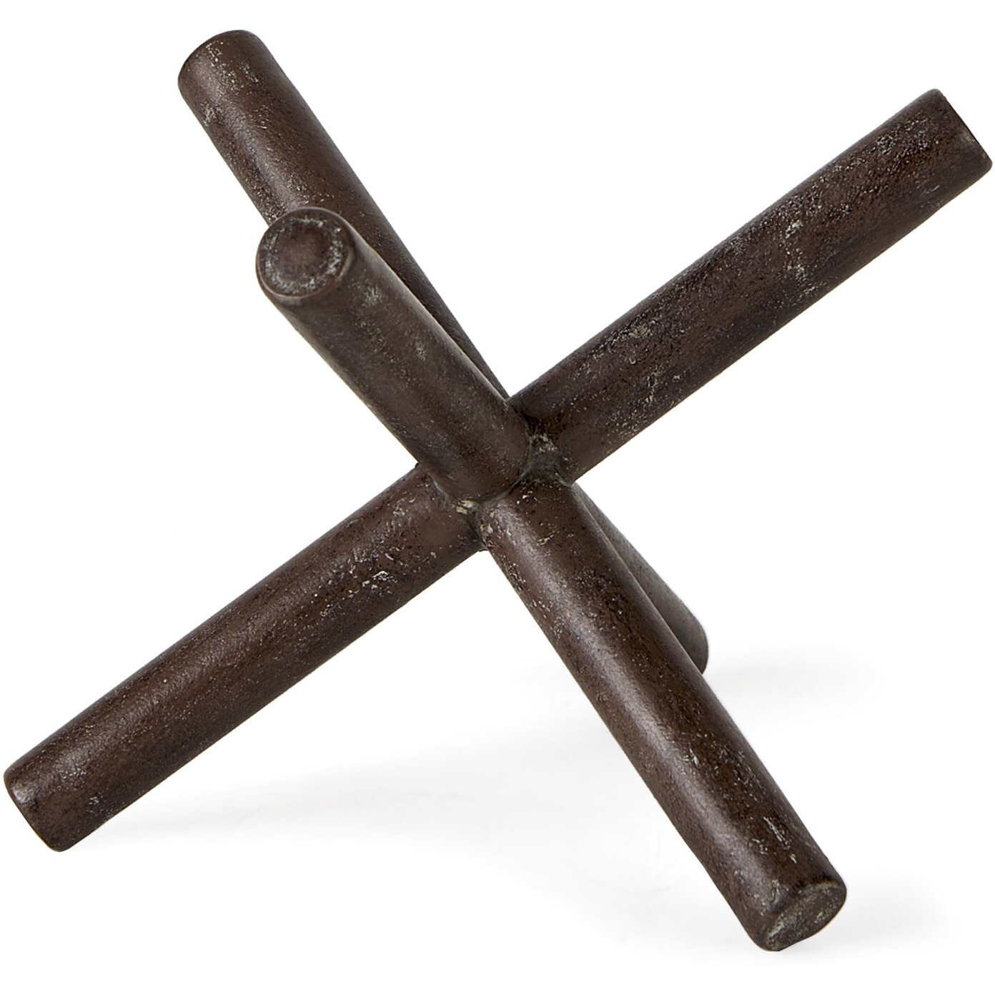 8"" Rustic Metal X Decorative Sculpture