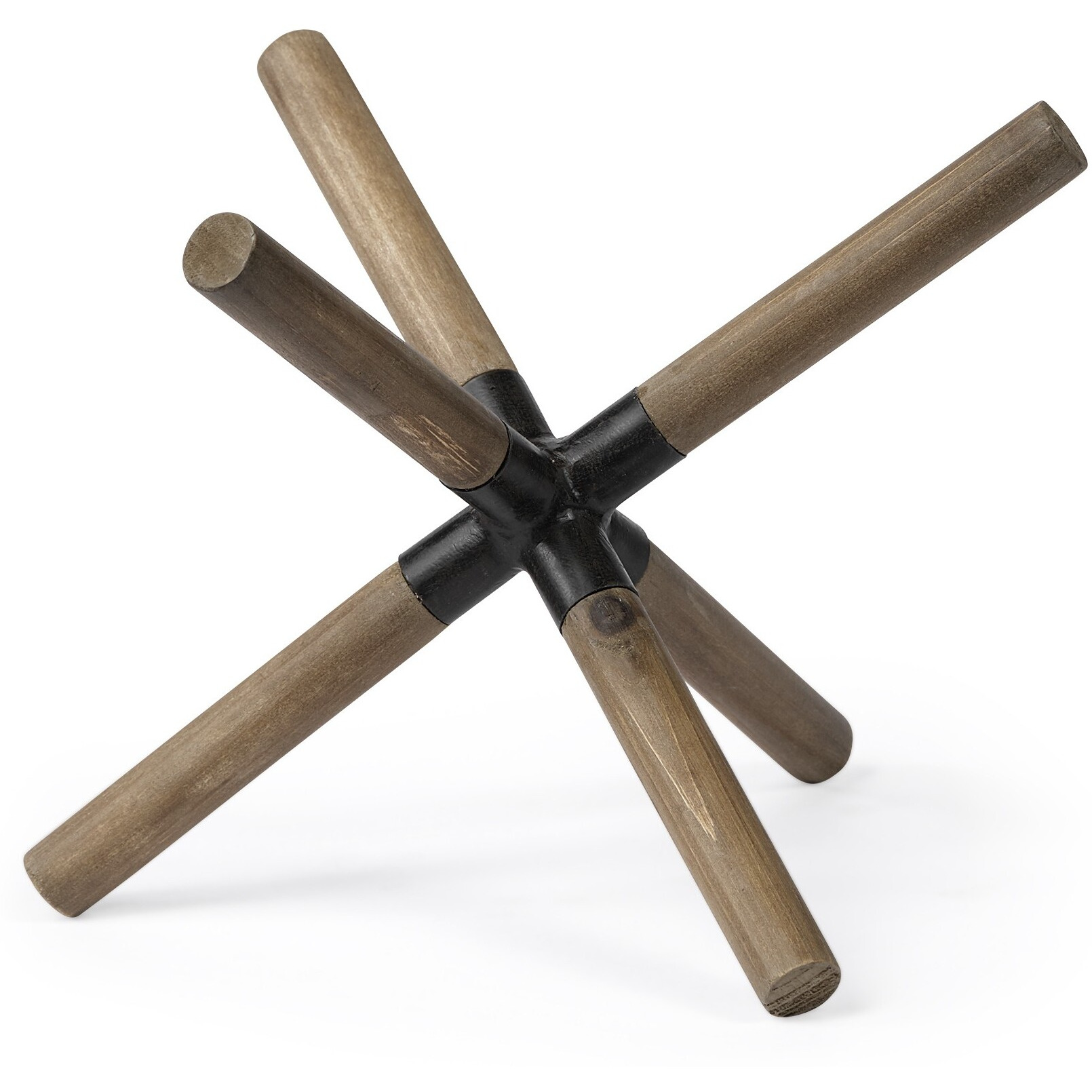 Wood And Metal Jack Shaped Decor Piece