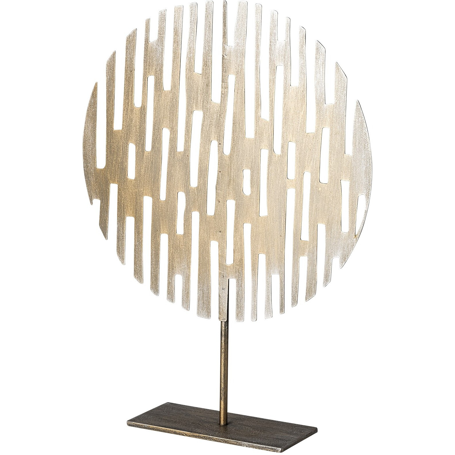 17"" Contemporary Rustic Gold Flat Round Sculpture