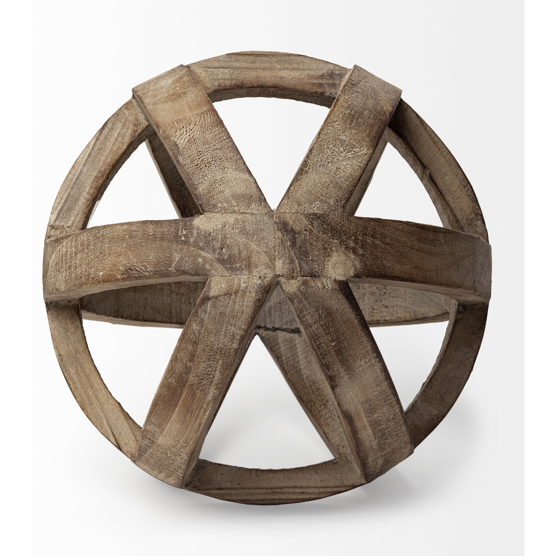 Brown Wooden Hollow Orb Sculpture
