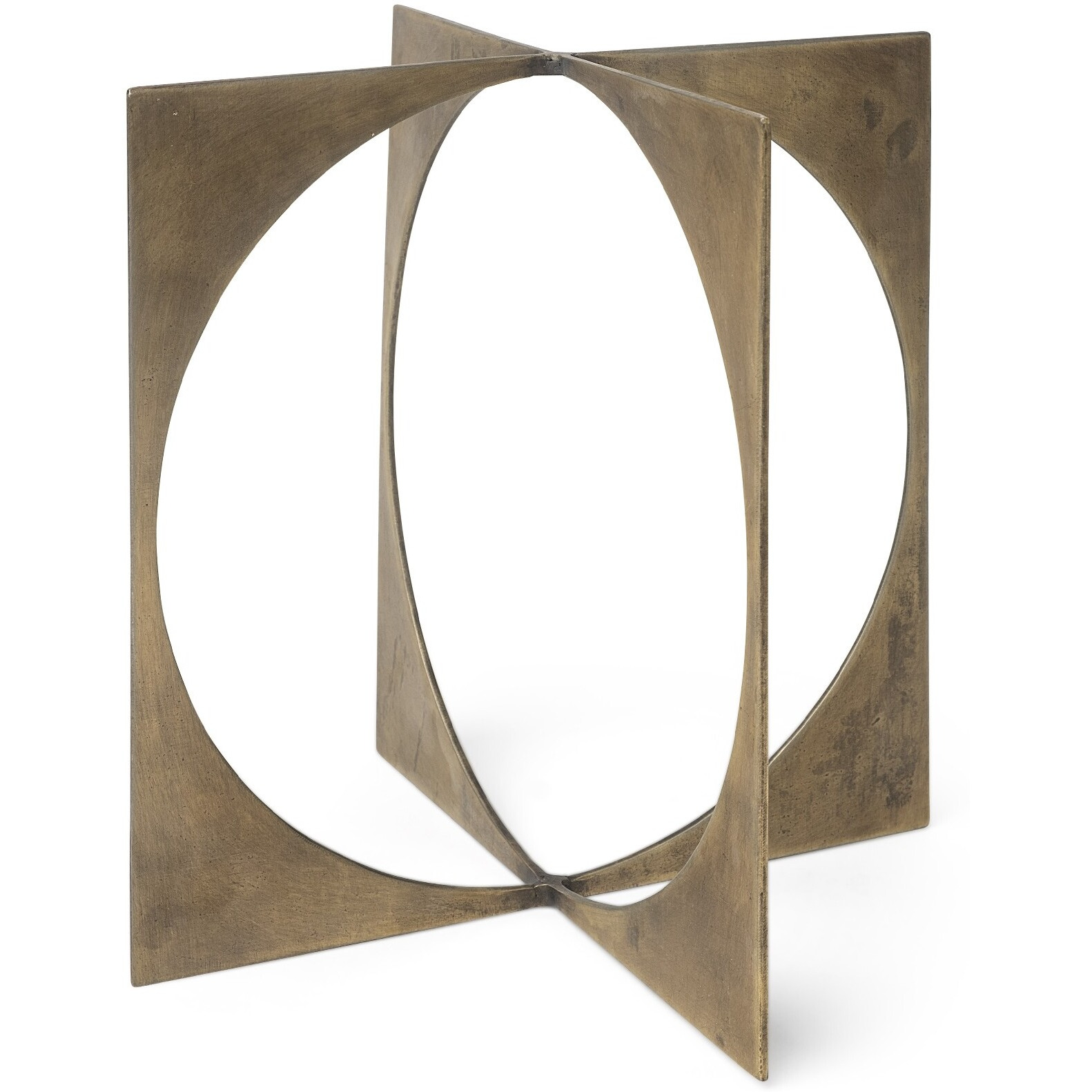10"" Burnished Gold Metal Circle Square Sculpture