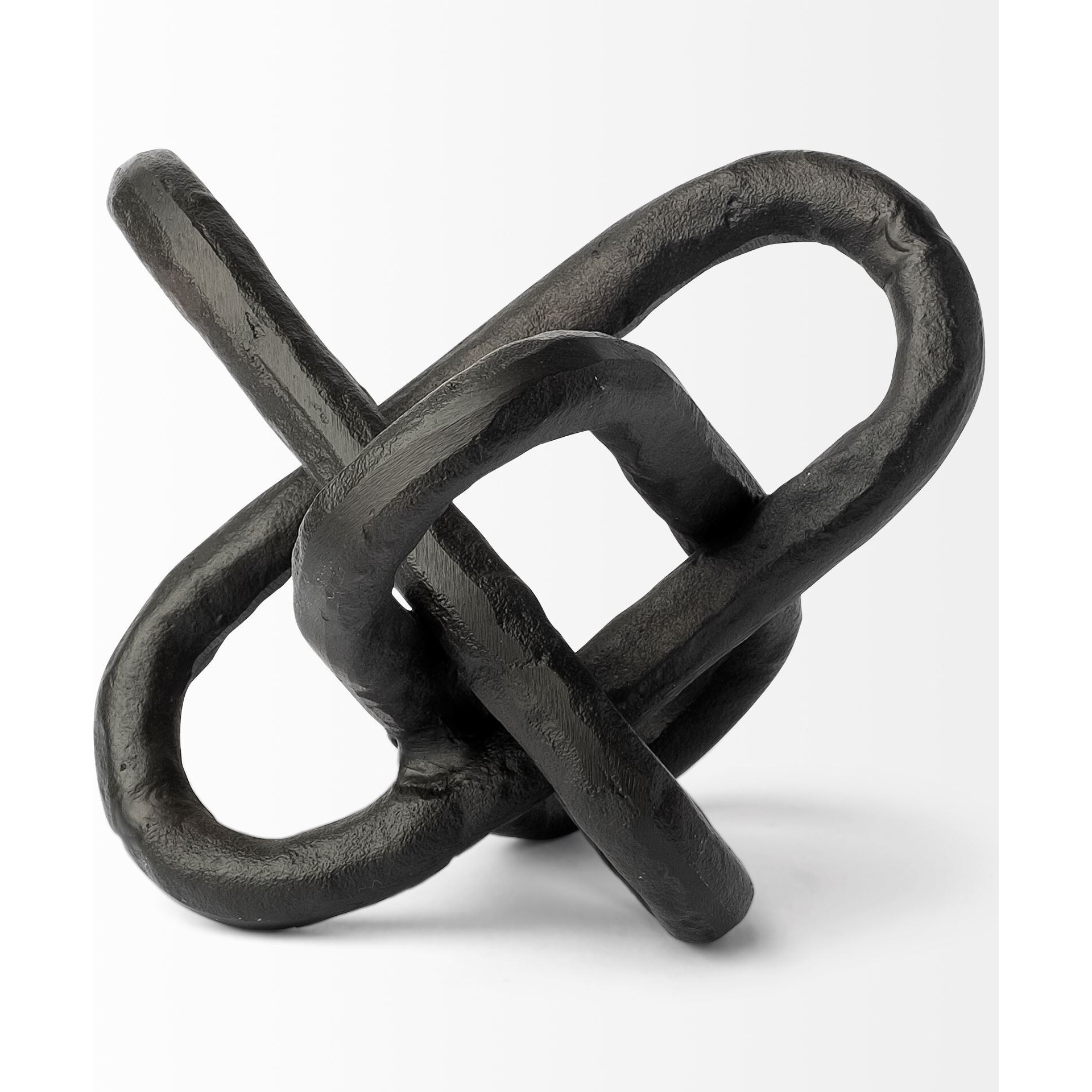 Petite Black Metal Chain Link Sculpture