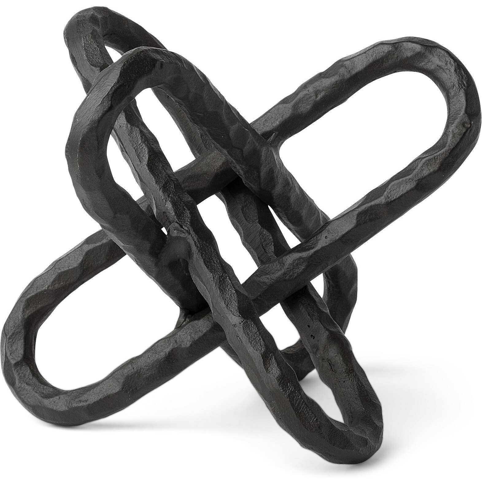 Black Textured Metal Chain Link Sculpture