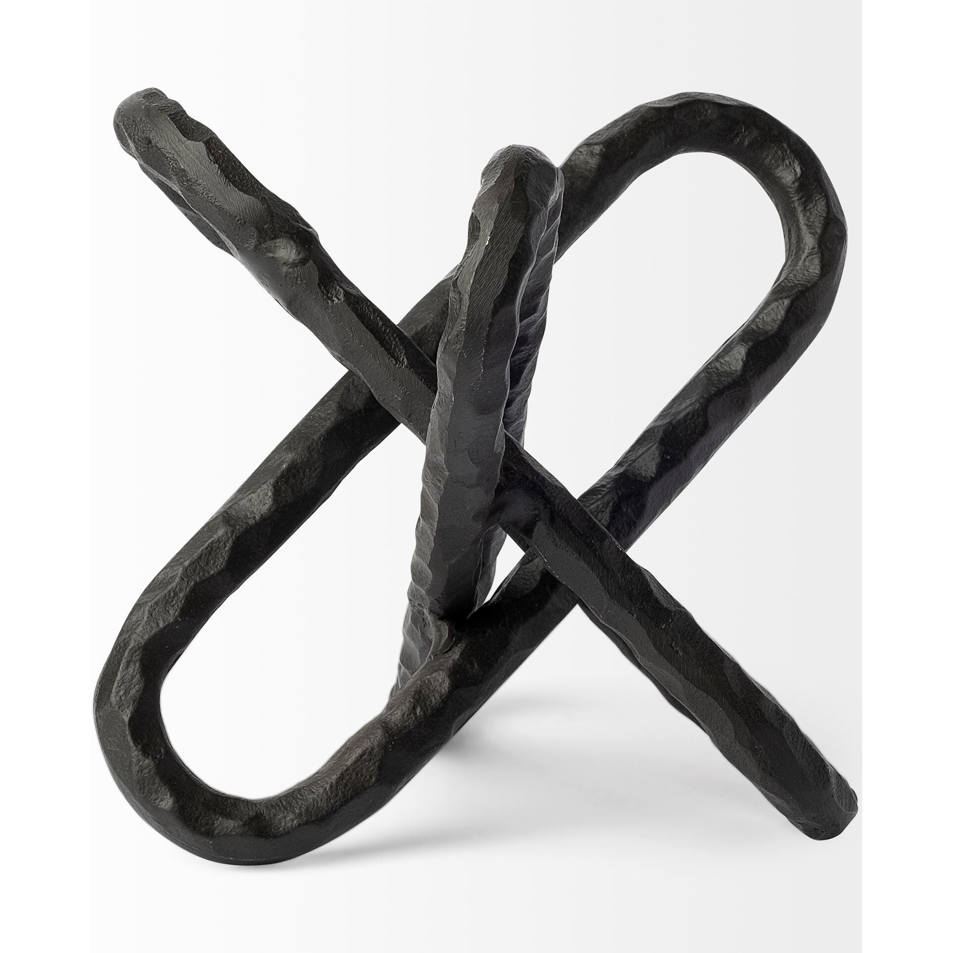 Black Textured Metal Chain Link Sculpture