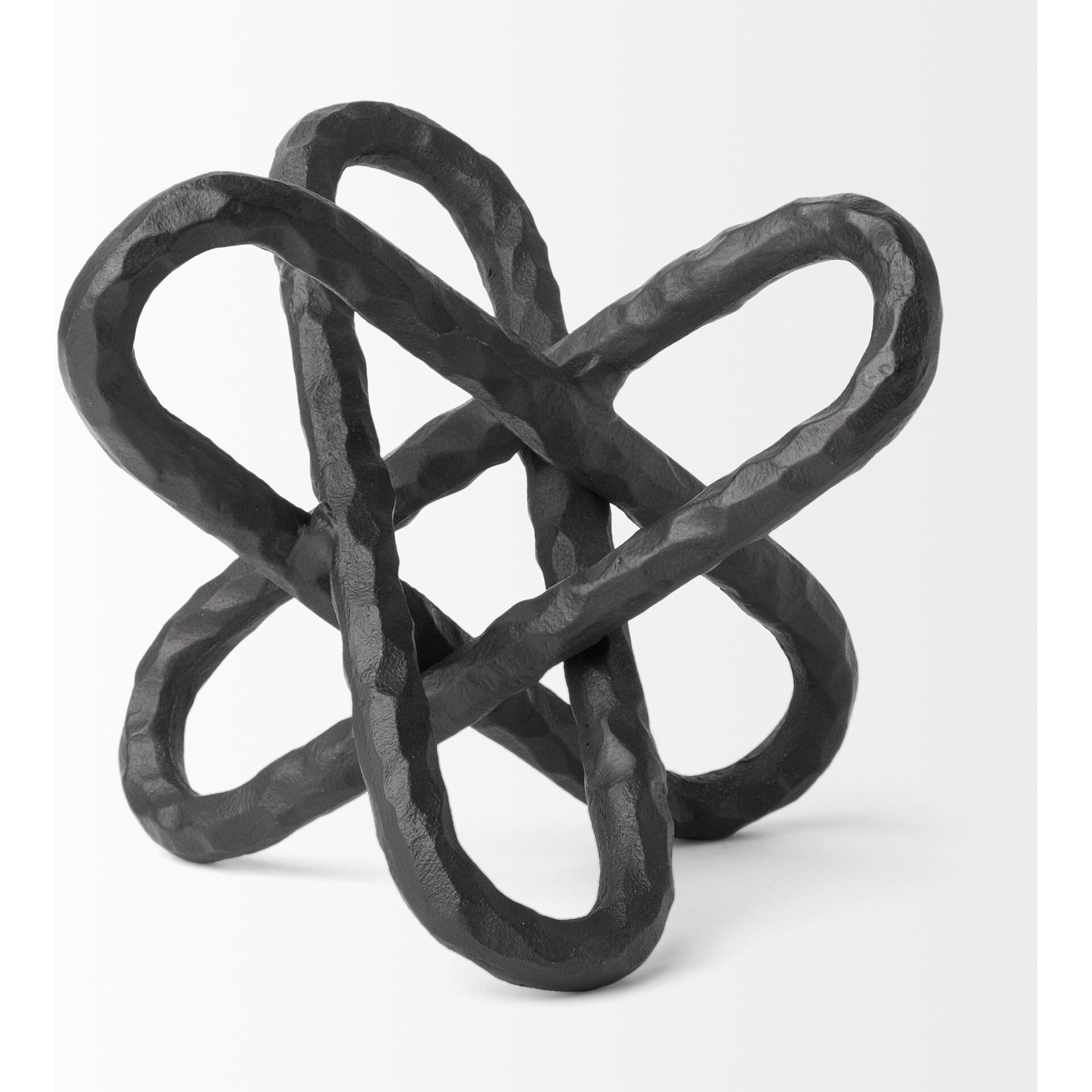 Black Textured Metal Chain Link Sculpture
