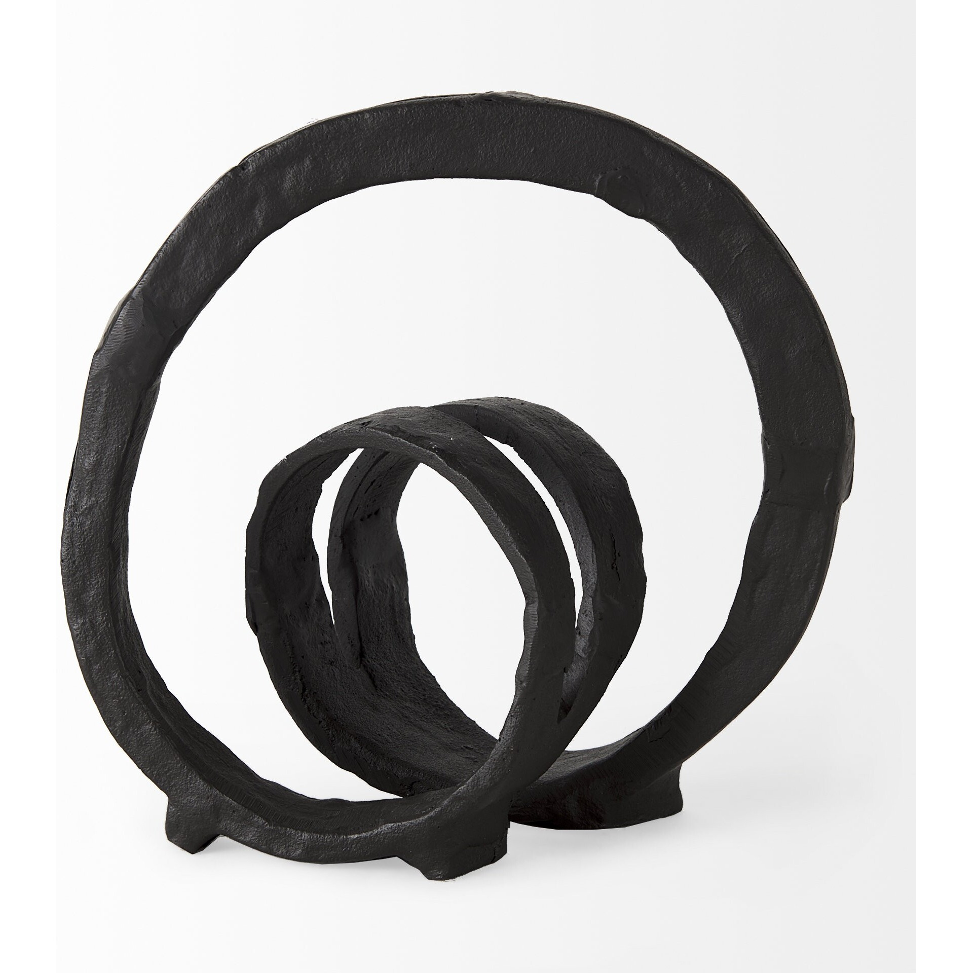 Black Metal Ribbon Loop Sculpture