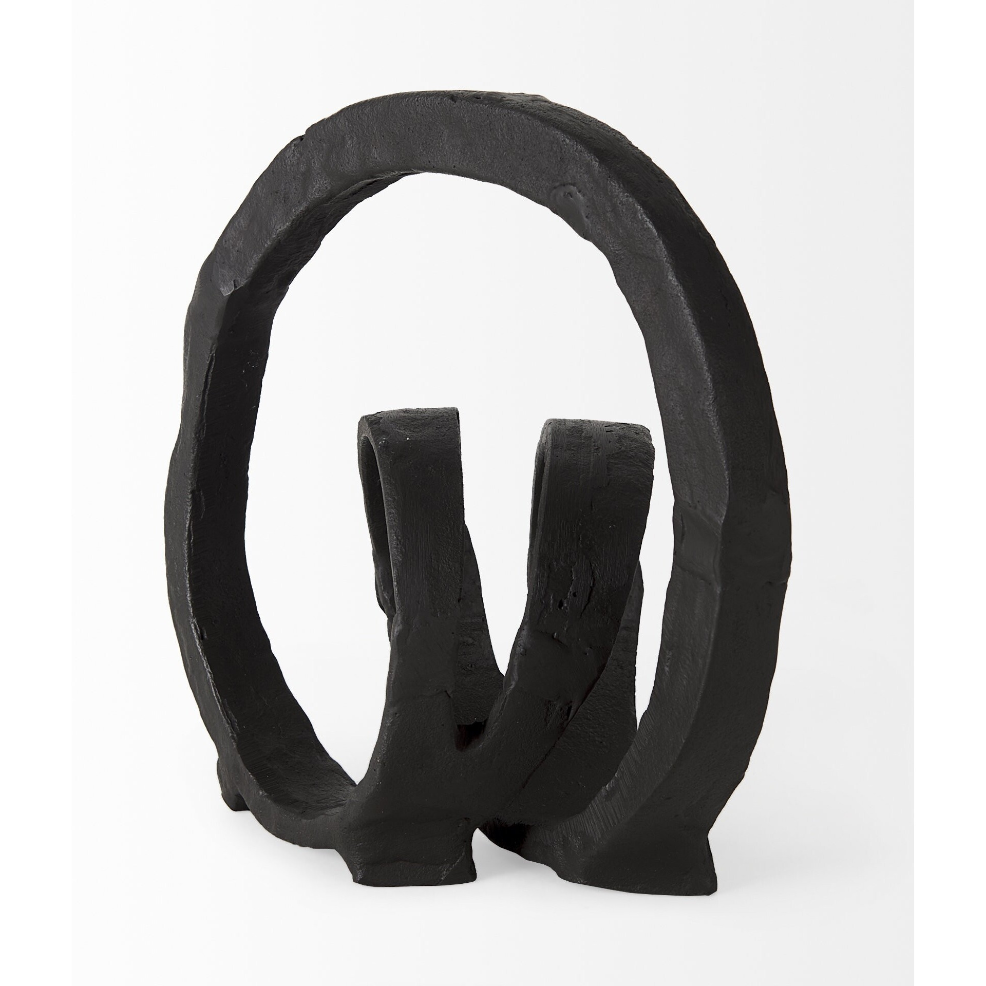 Black Metal Ribbon Loop Sculpture