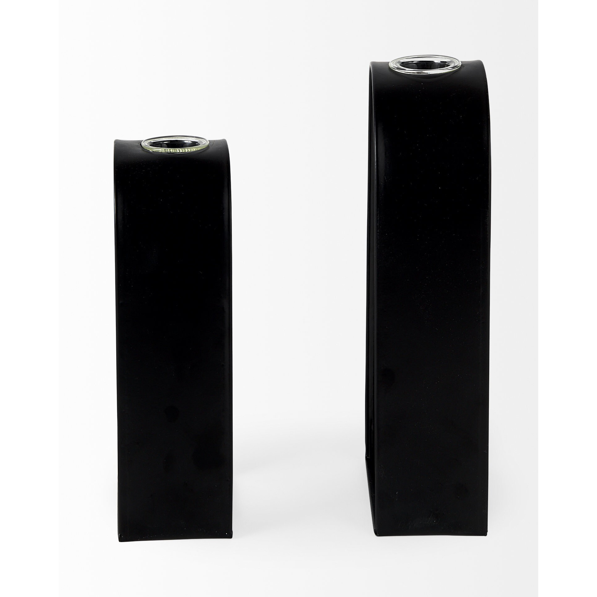 Set Of Two Black Metal Test Tube Decor Pieces