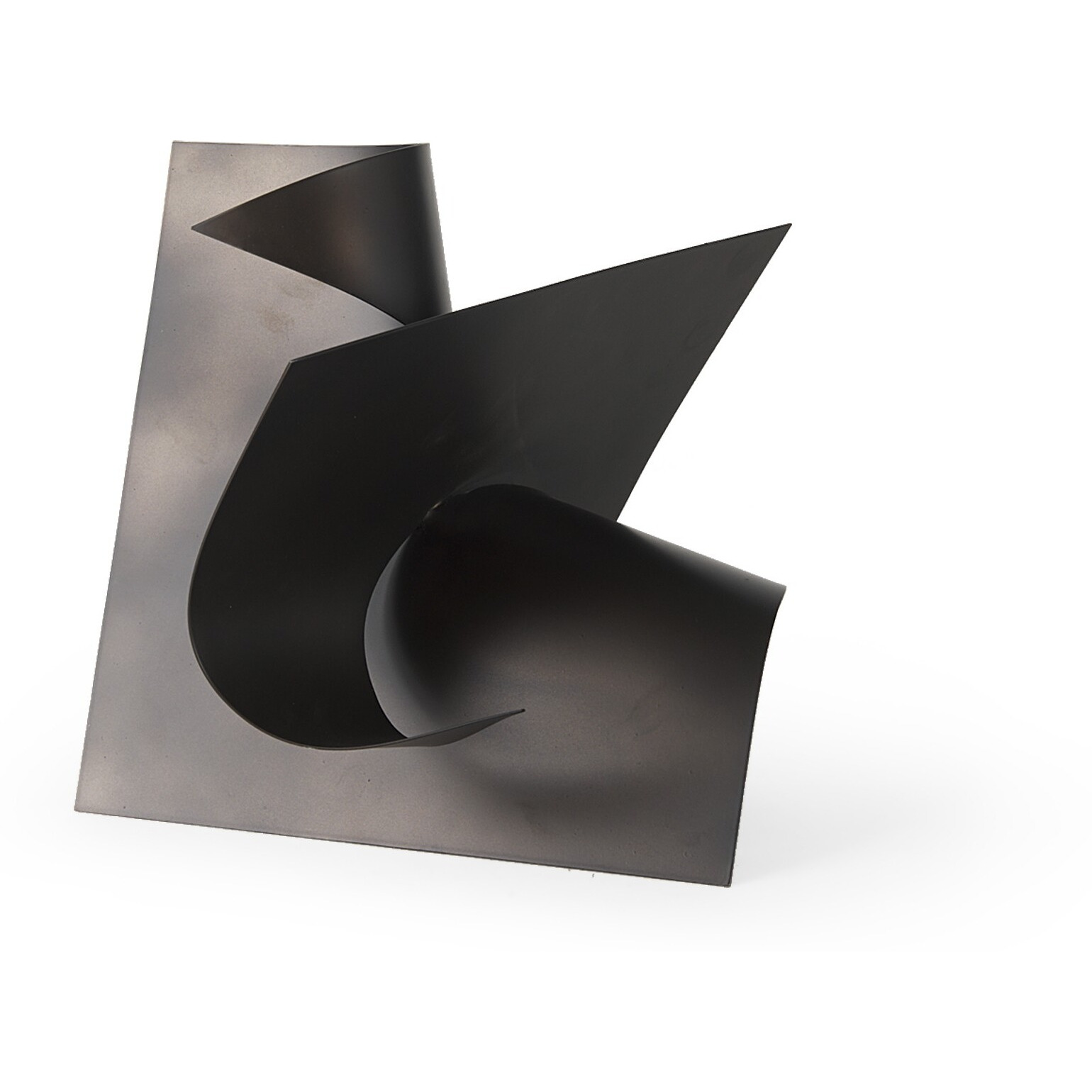 12"" Contempo Antiqued Black Abstract Sculpture
