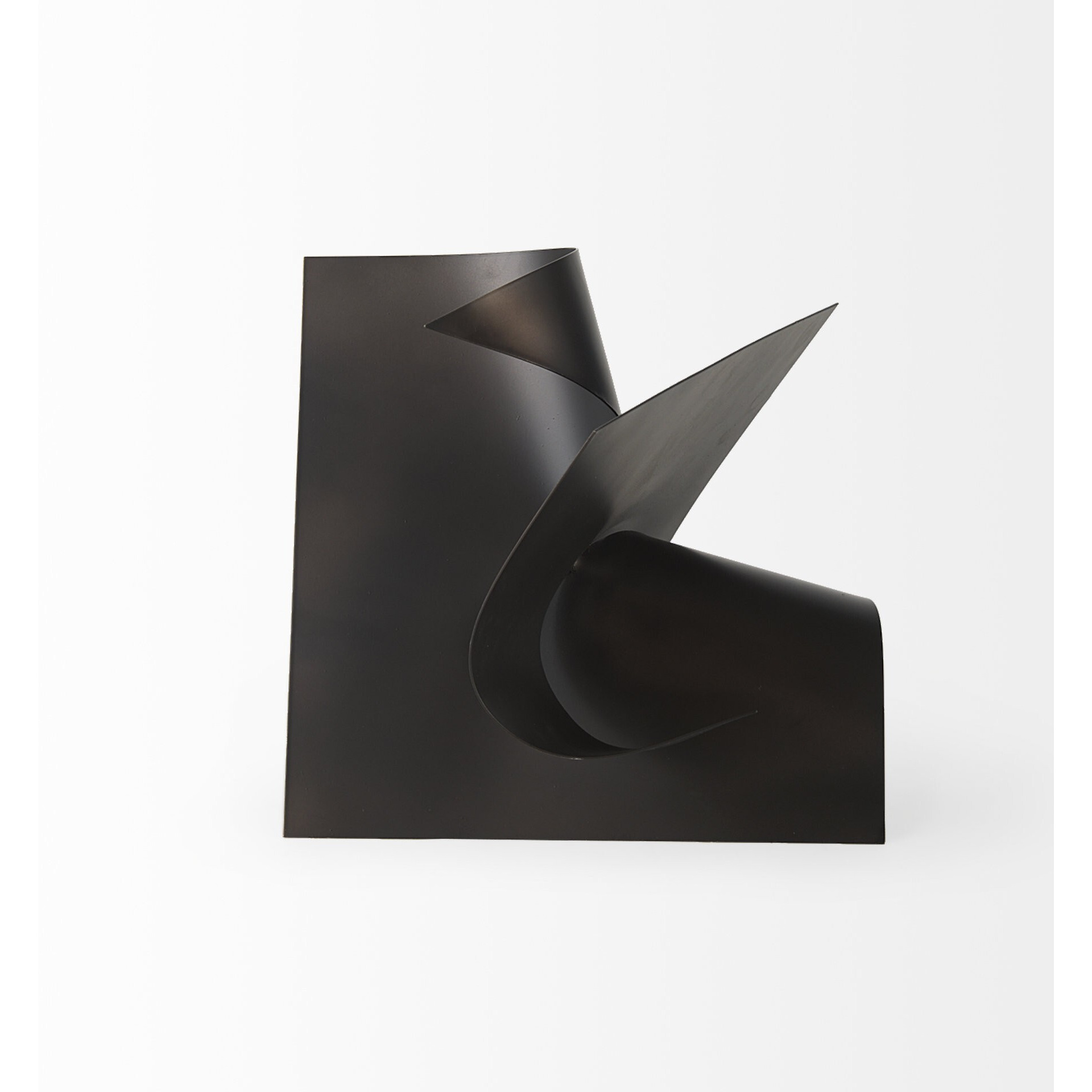 12"" Contempo Antiqued Black Abstract Sculpture