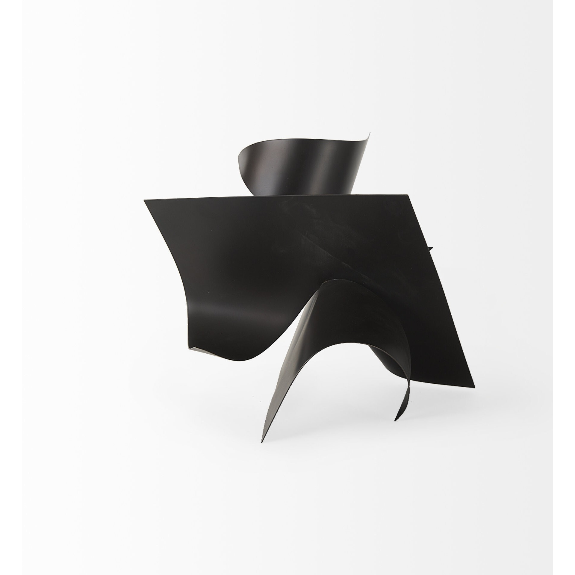 12"" Contempo Antiqued Black Abstract Sculpture