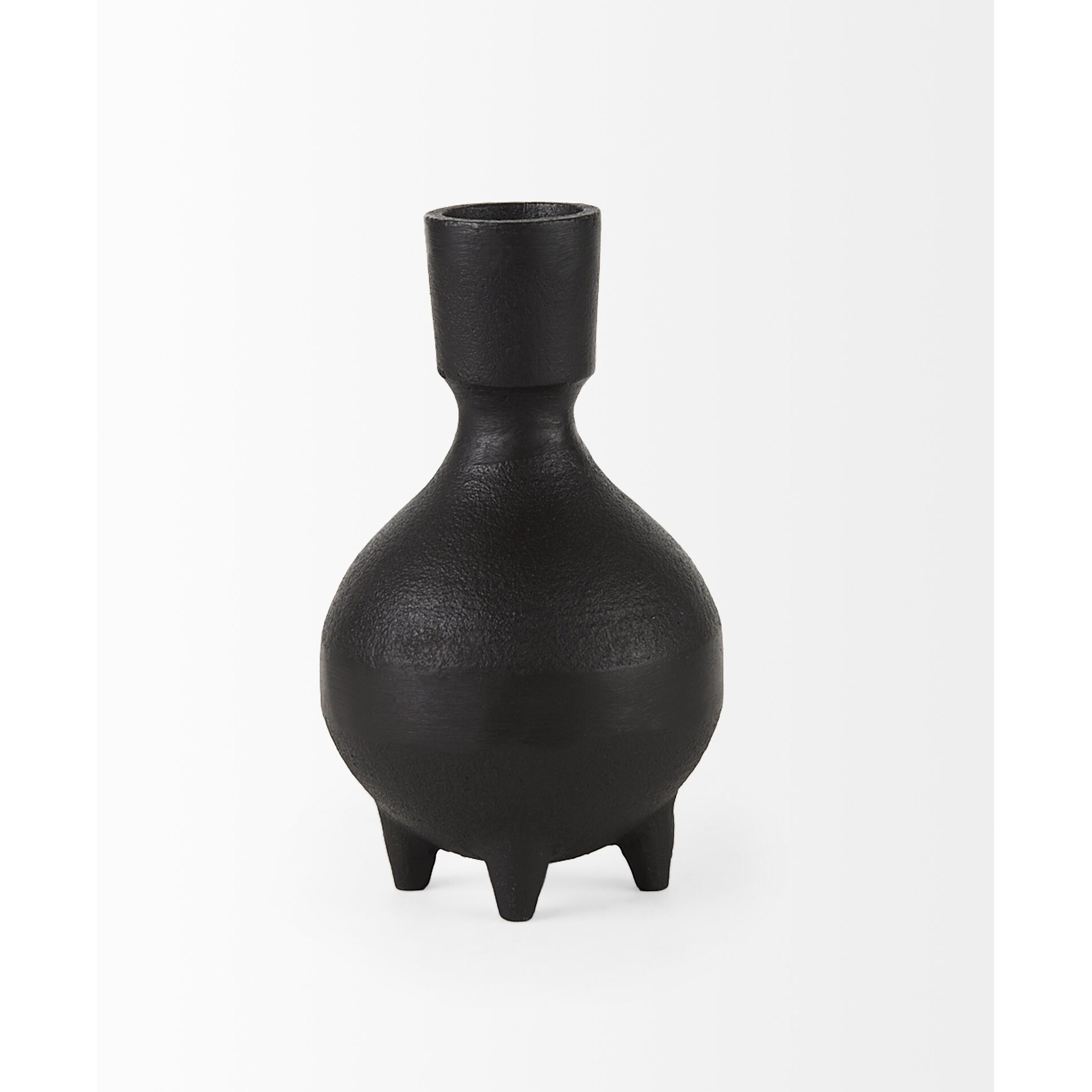 Black Matte Metal Italian Inspired Vase