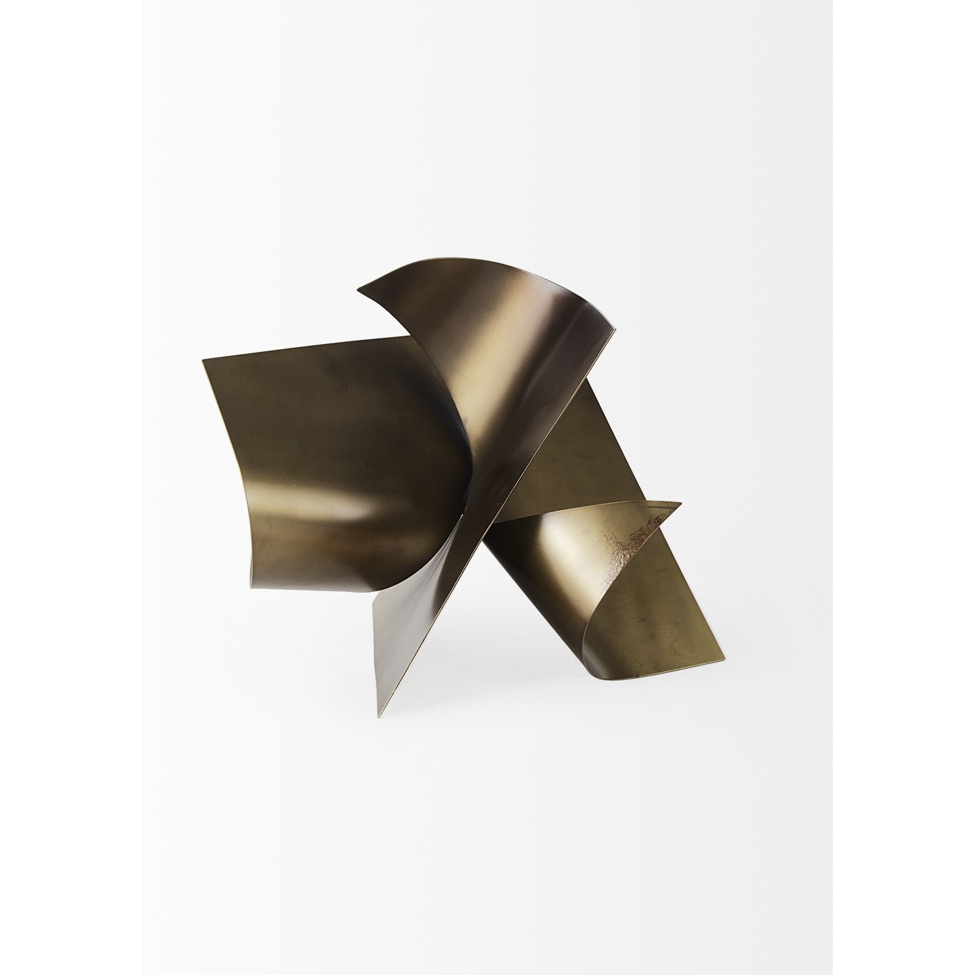 12"" Contempo Antiqued Gold Abstract Sculpture