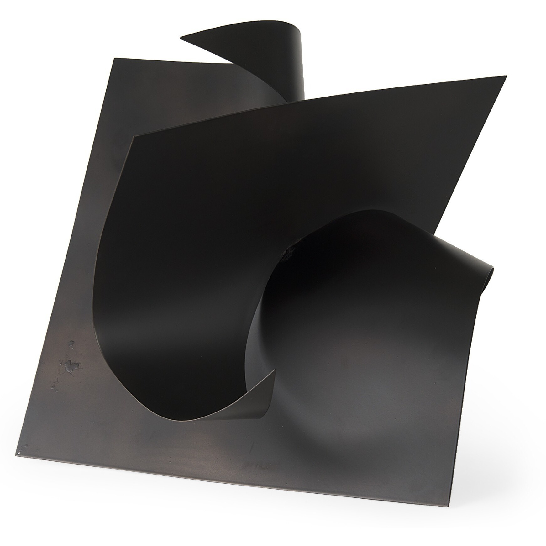 18"" Contempo Antiqued Black Abstract Sculpture