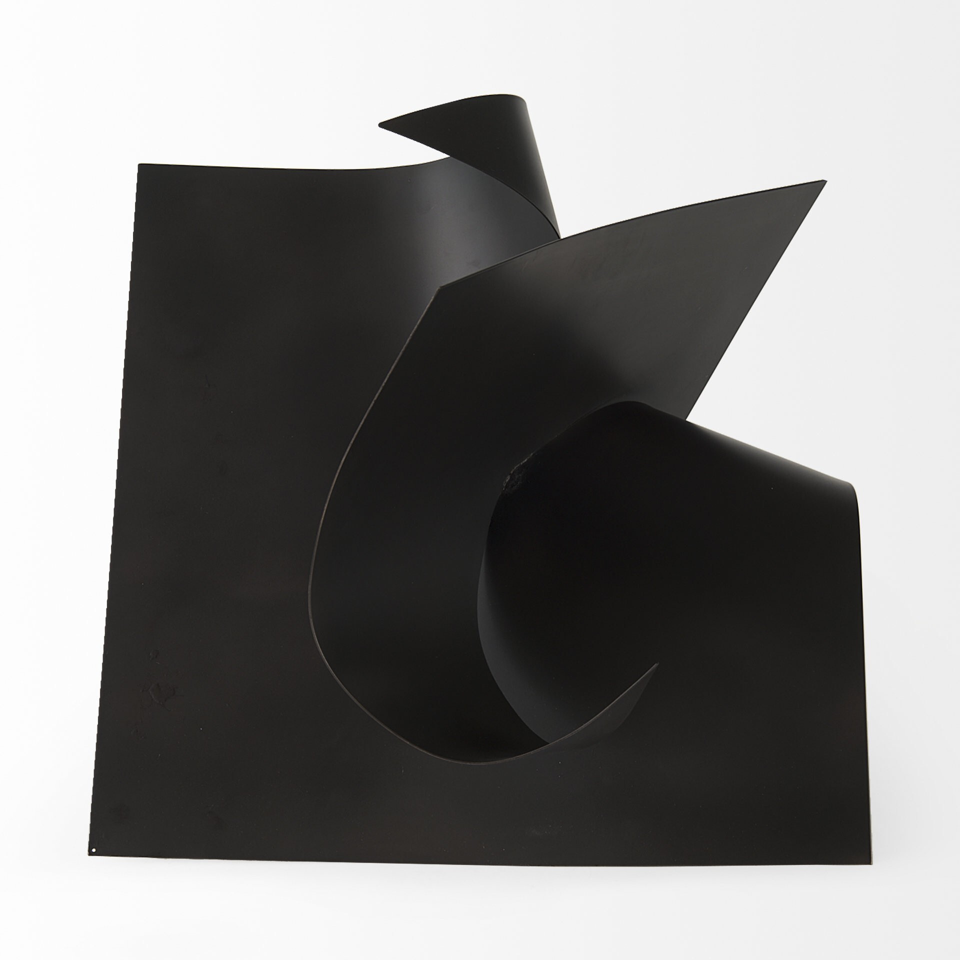 18"" Contempo Antiqued Black Abstract Sculpture