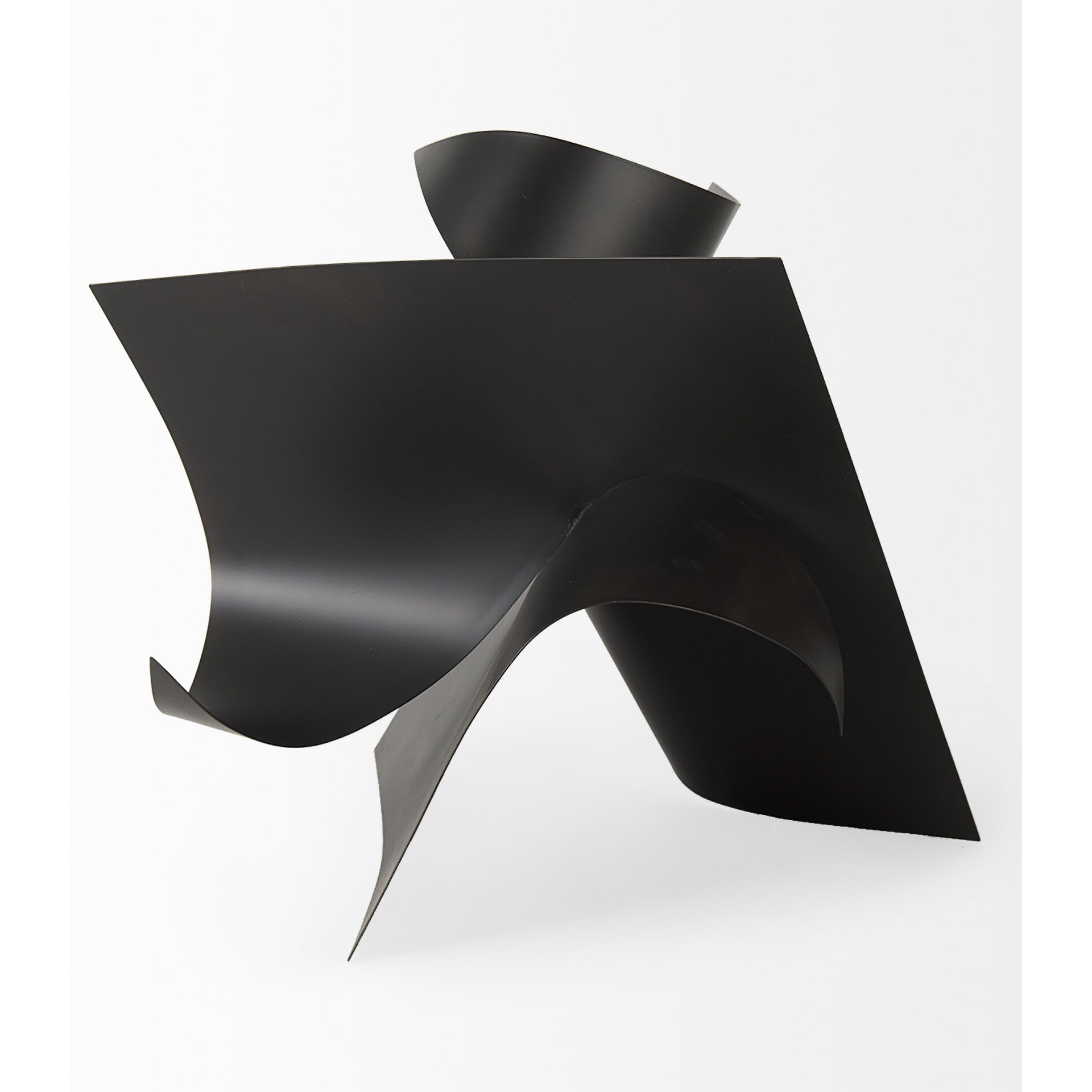 18"" Contempo Antiqued Black Abstract Sculpture