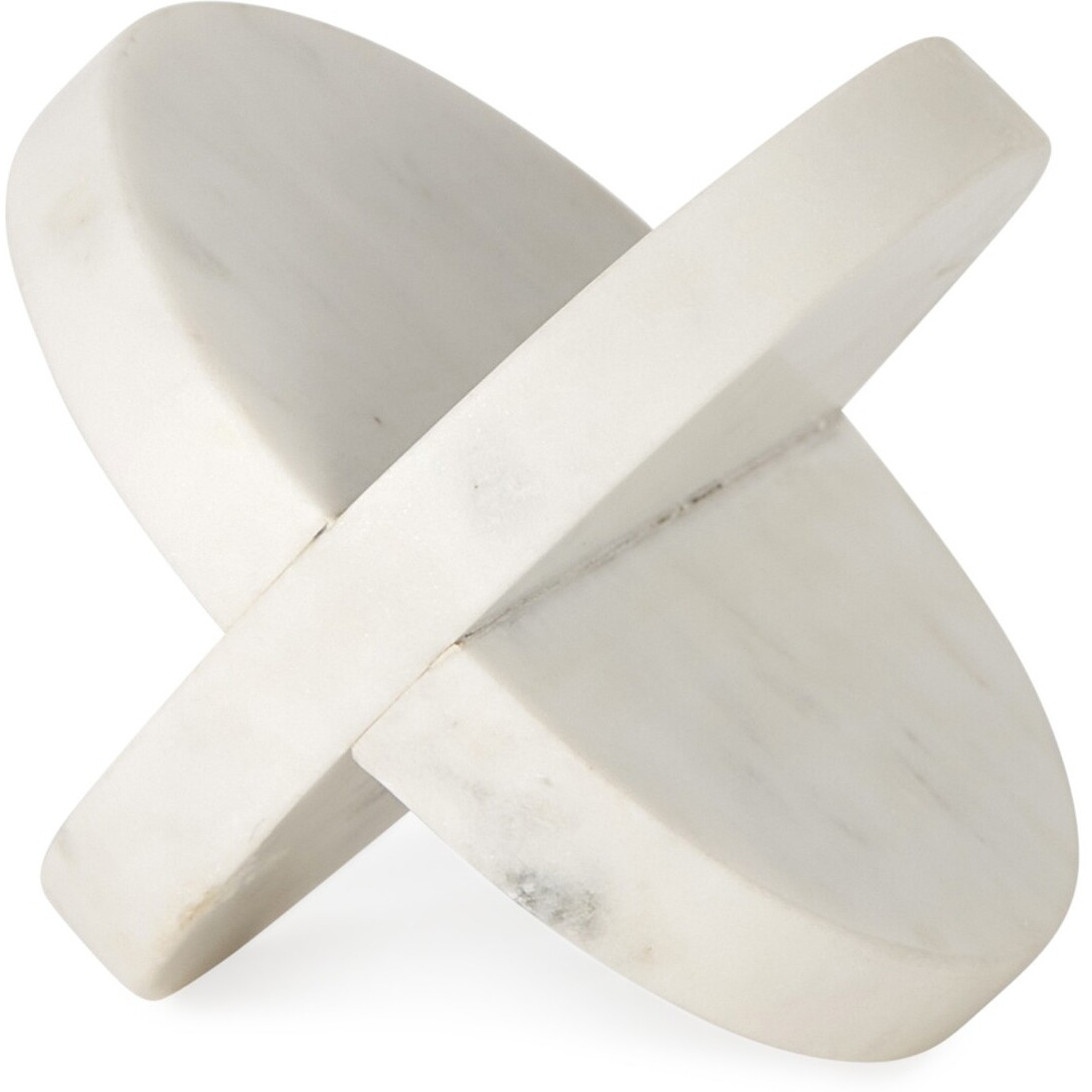 Petite White Marble Circular Sculpture