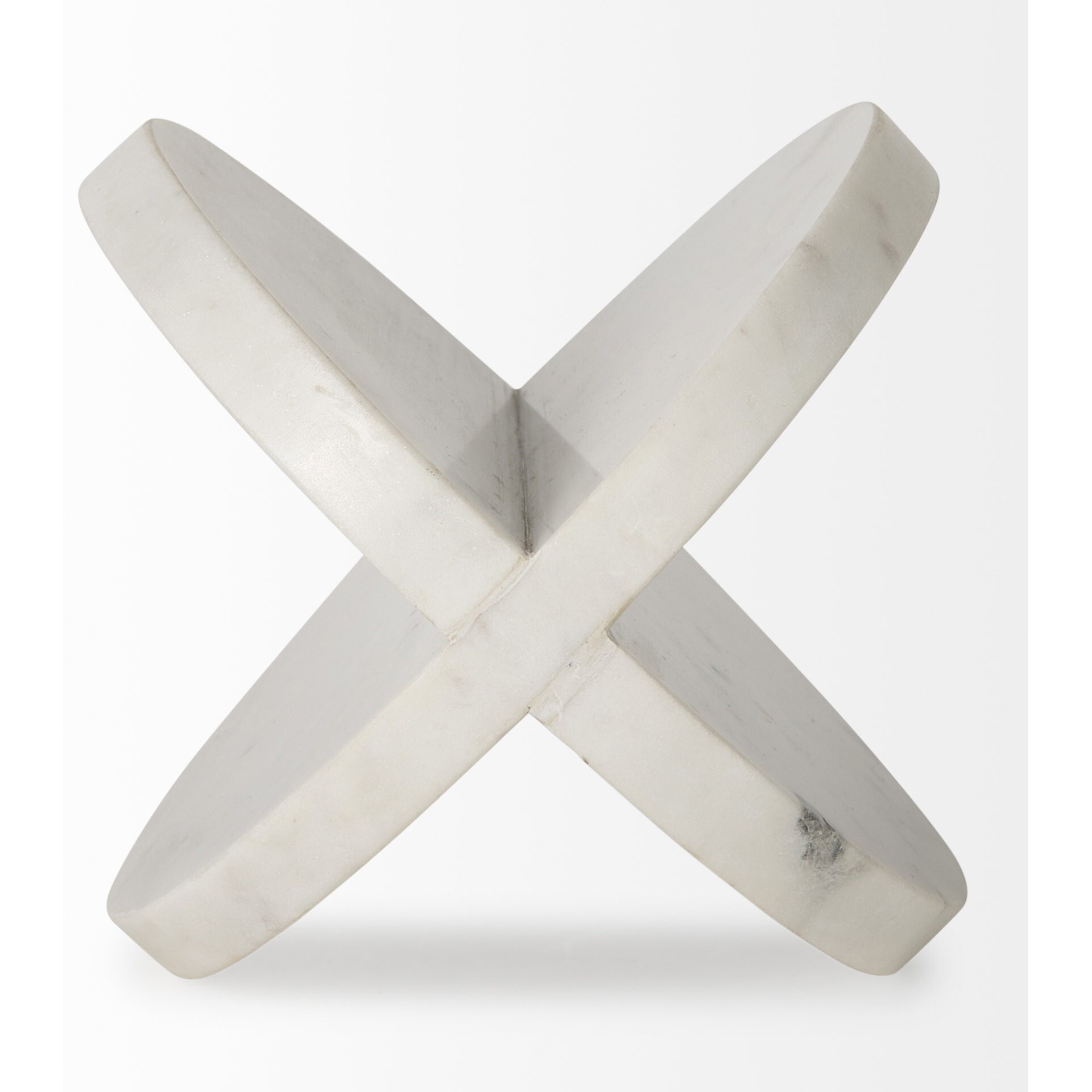 White Marble Geometric Circular Sculpture