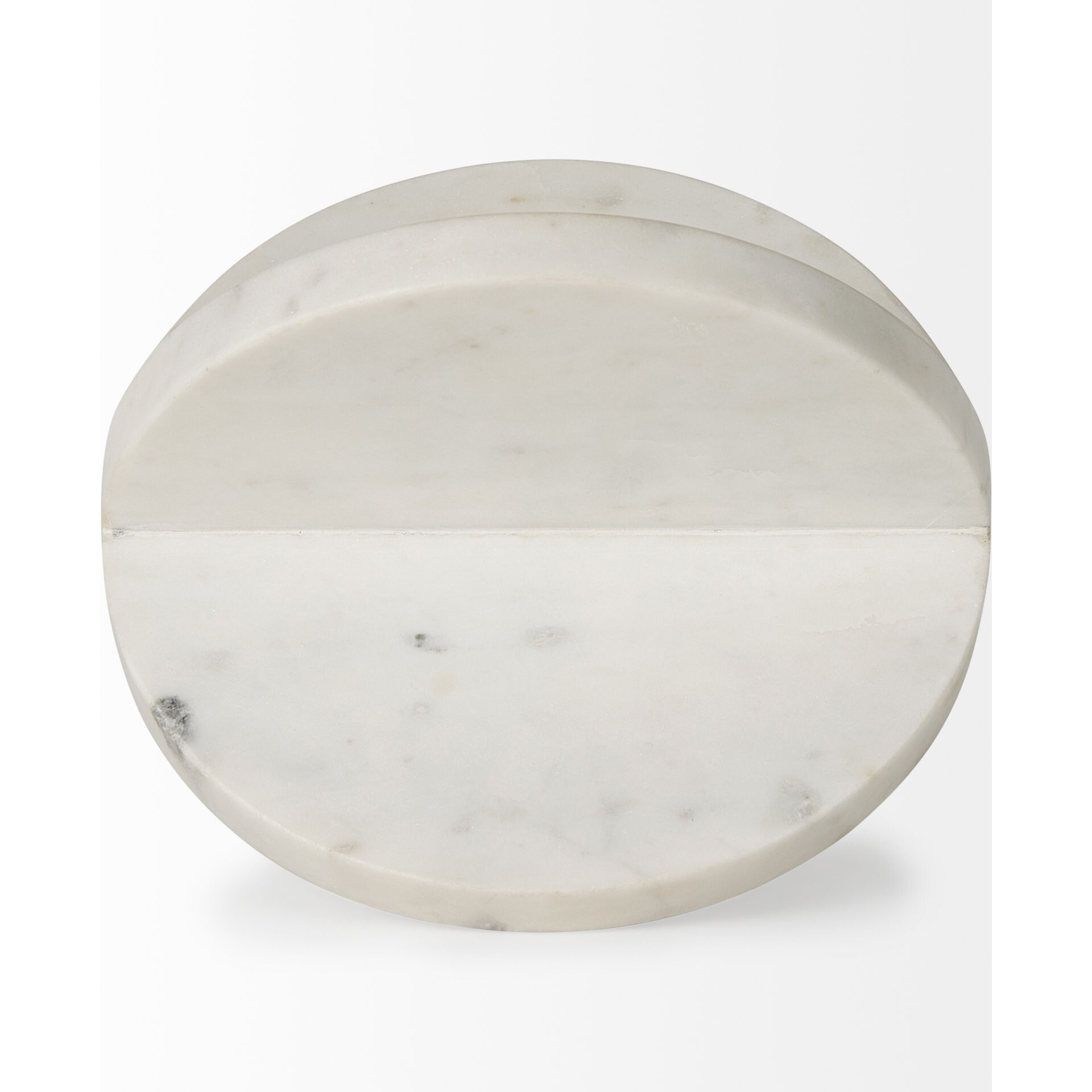 White Marble Geometric Circular Sculpture