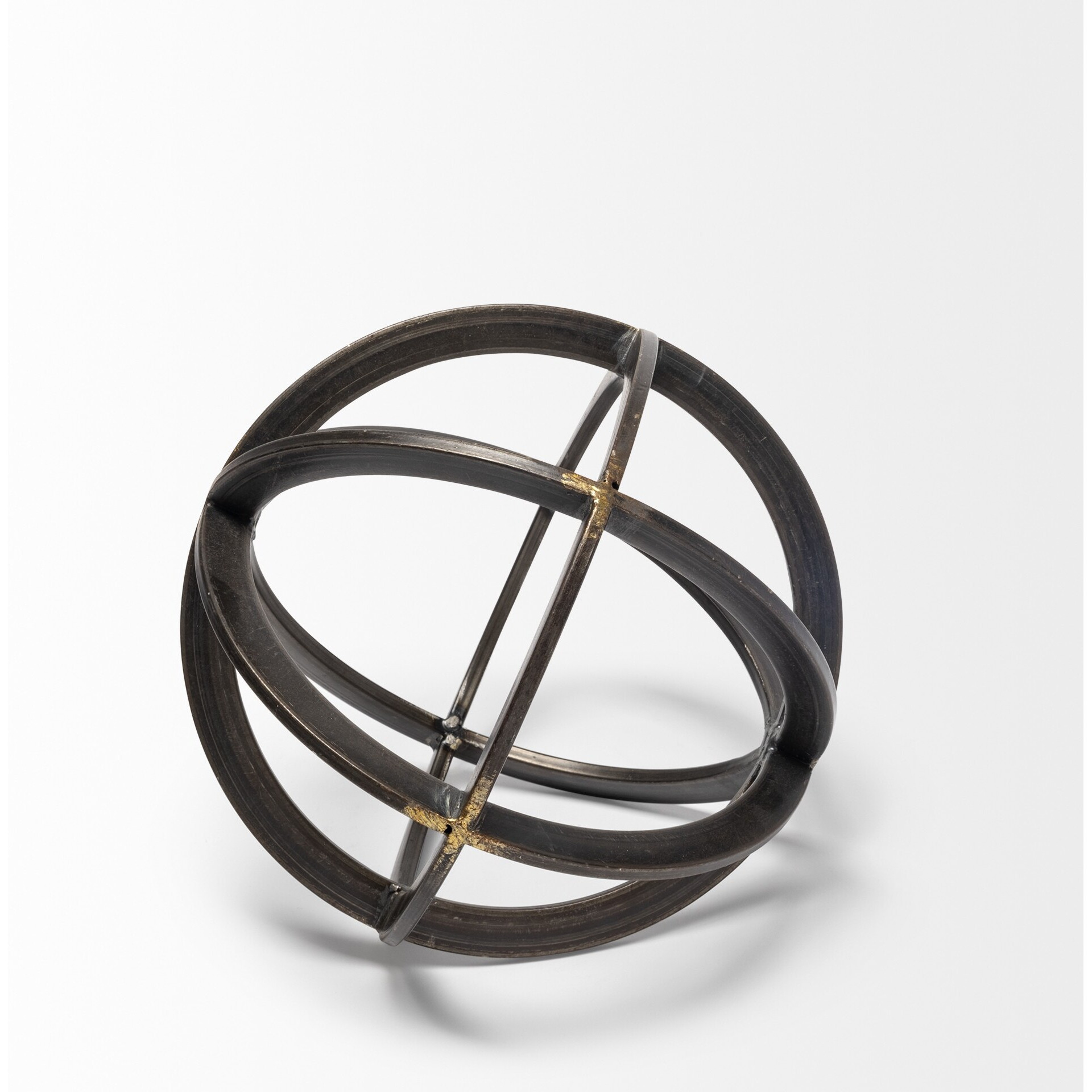 Petite Black Metal Circular Decorative Object