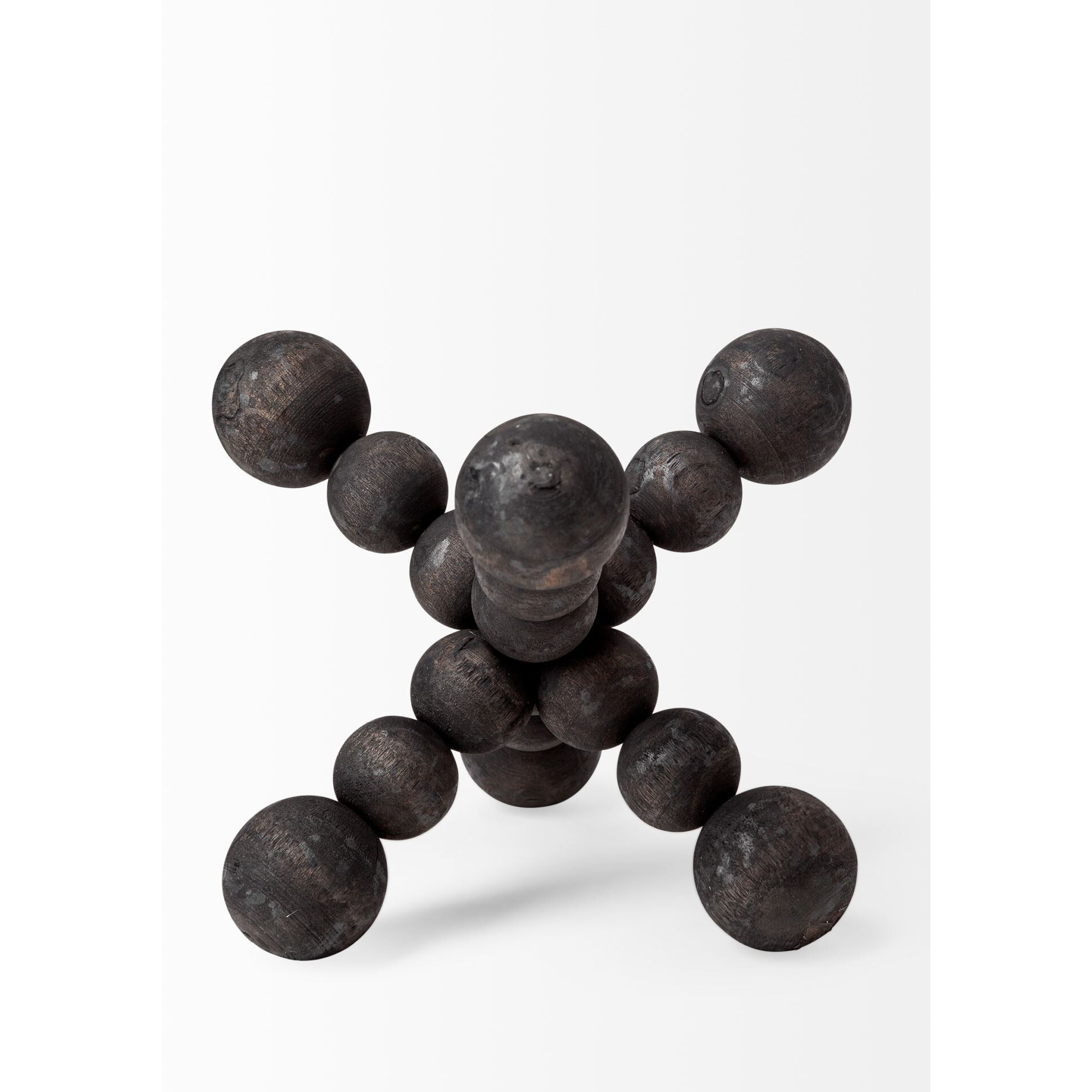 7"" Black Beaded Wooden Decorative Jack