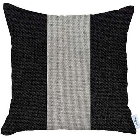 Set Of 2 Black And White Center Pillow Covers