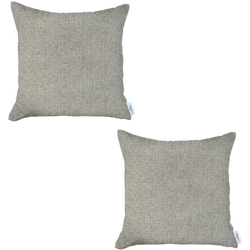 Set Of 2 White Textured Pillow Covers