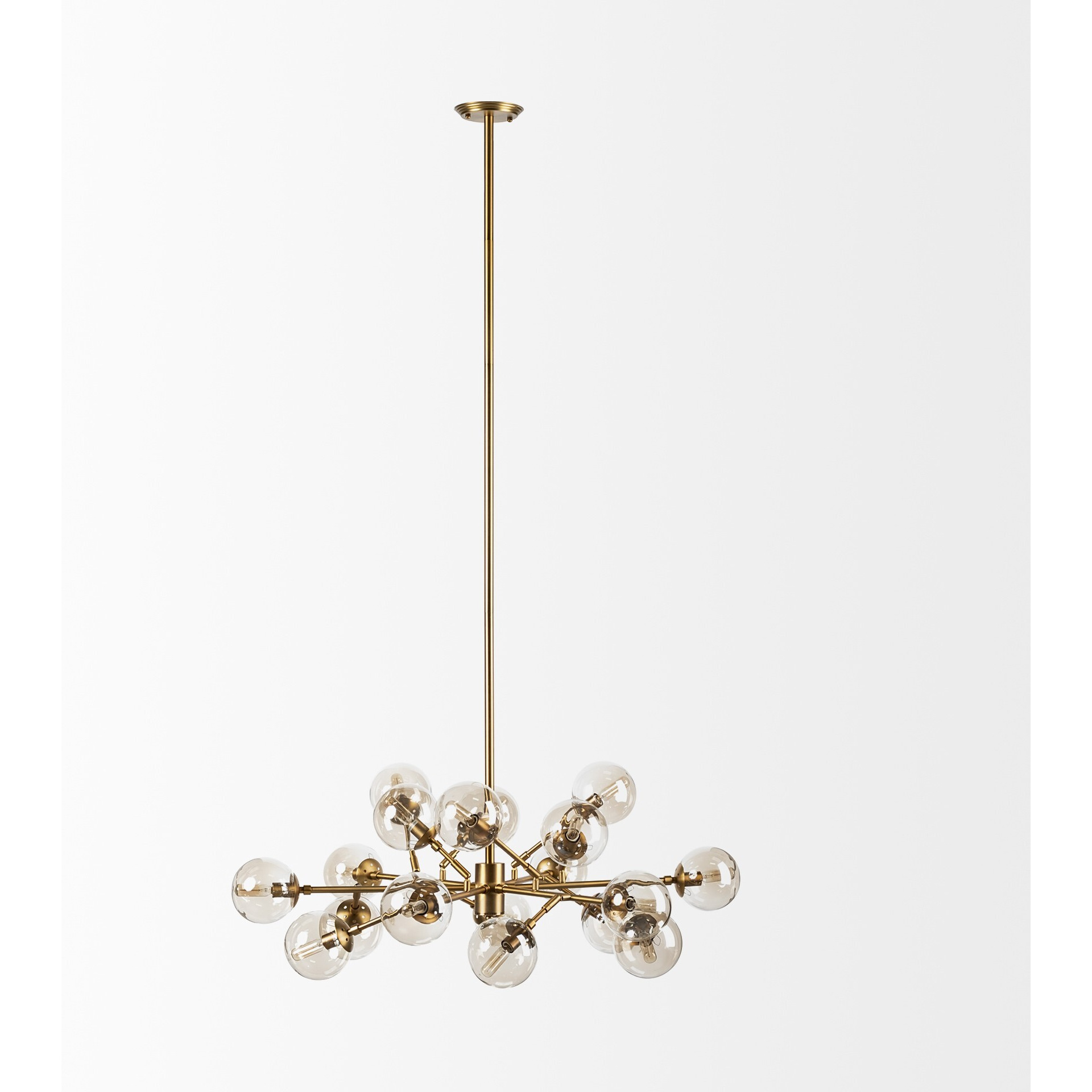 Gold Metal Eighteen Bulb Hanging Chandelier