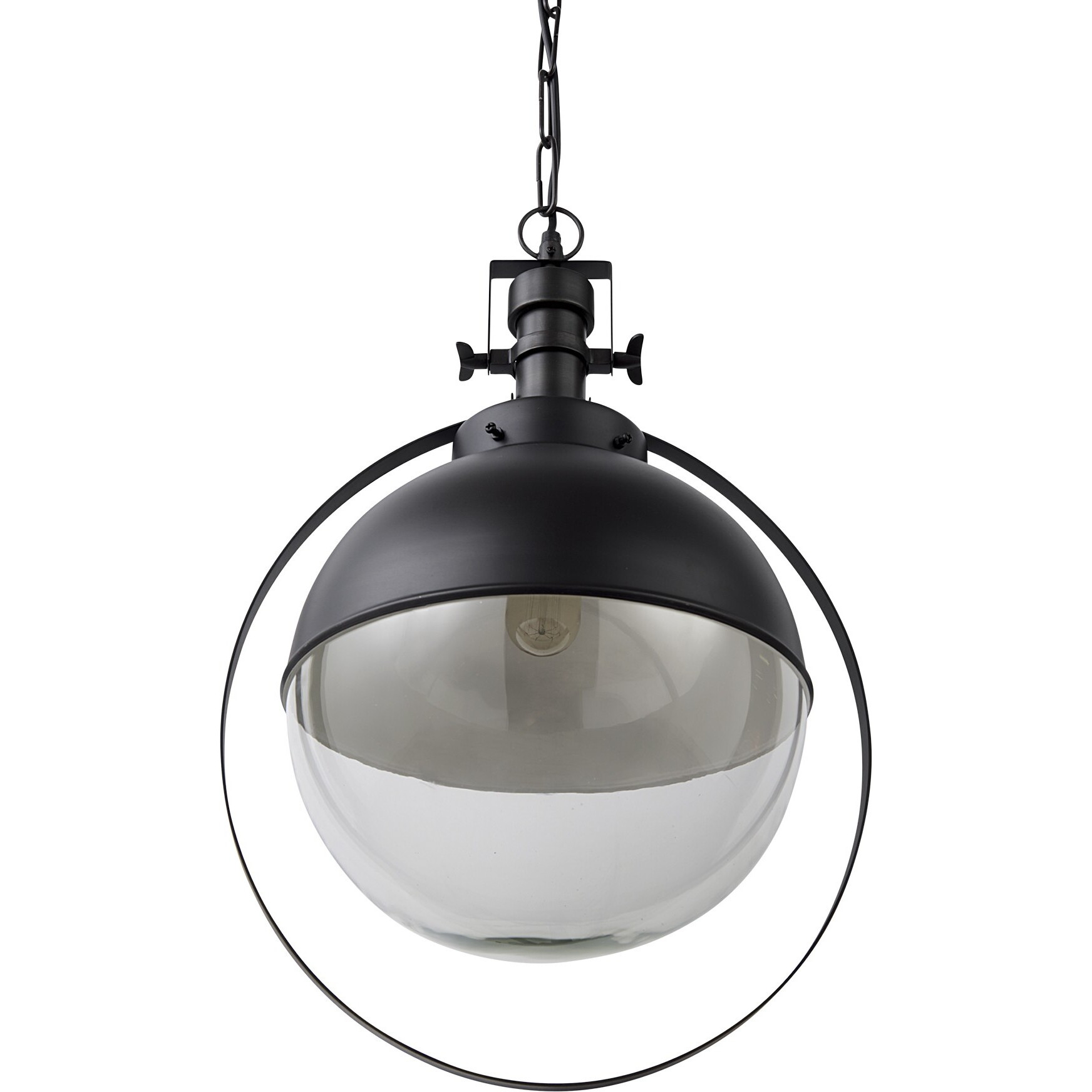 Black Metal Sphere Pendant Hanging Light