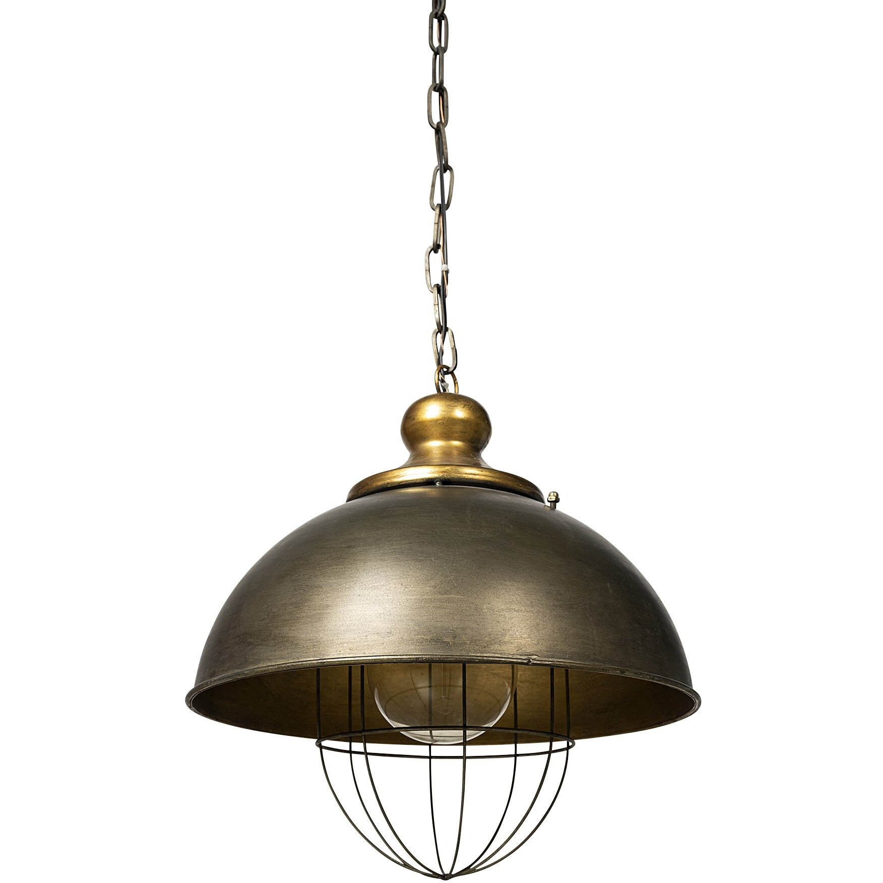 Rustic Gold Ton Metal Dome Hanging Light