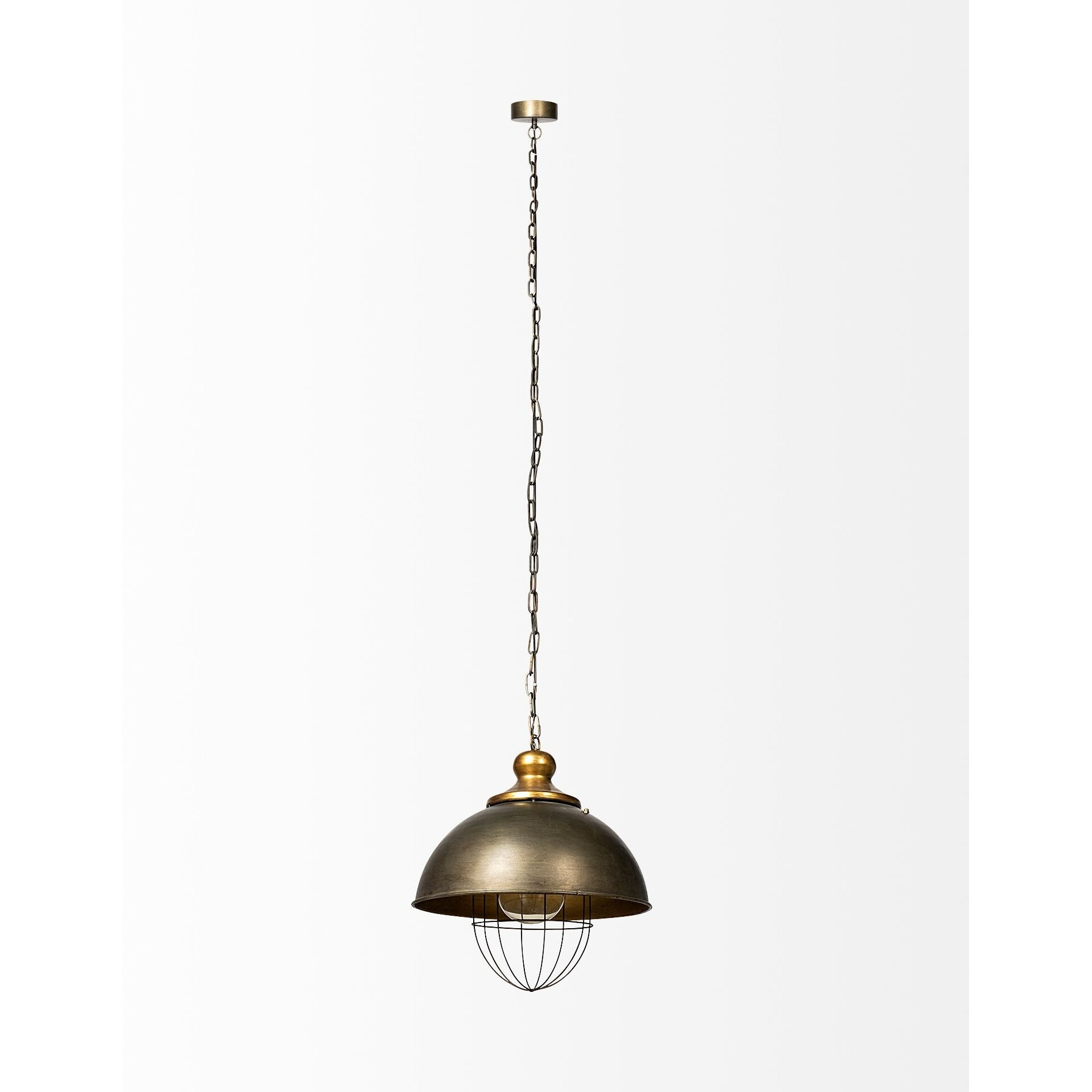 Rustic Gold Ton Metal Dome Hanging Light