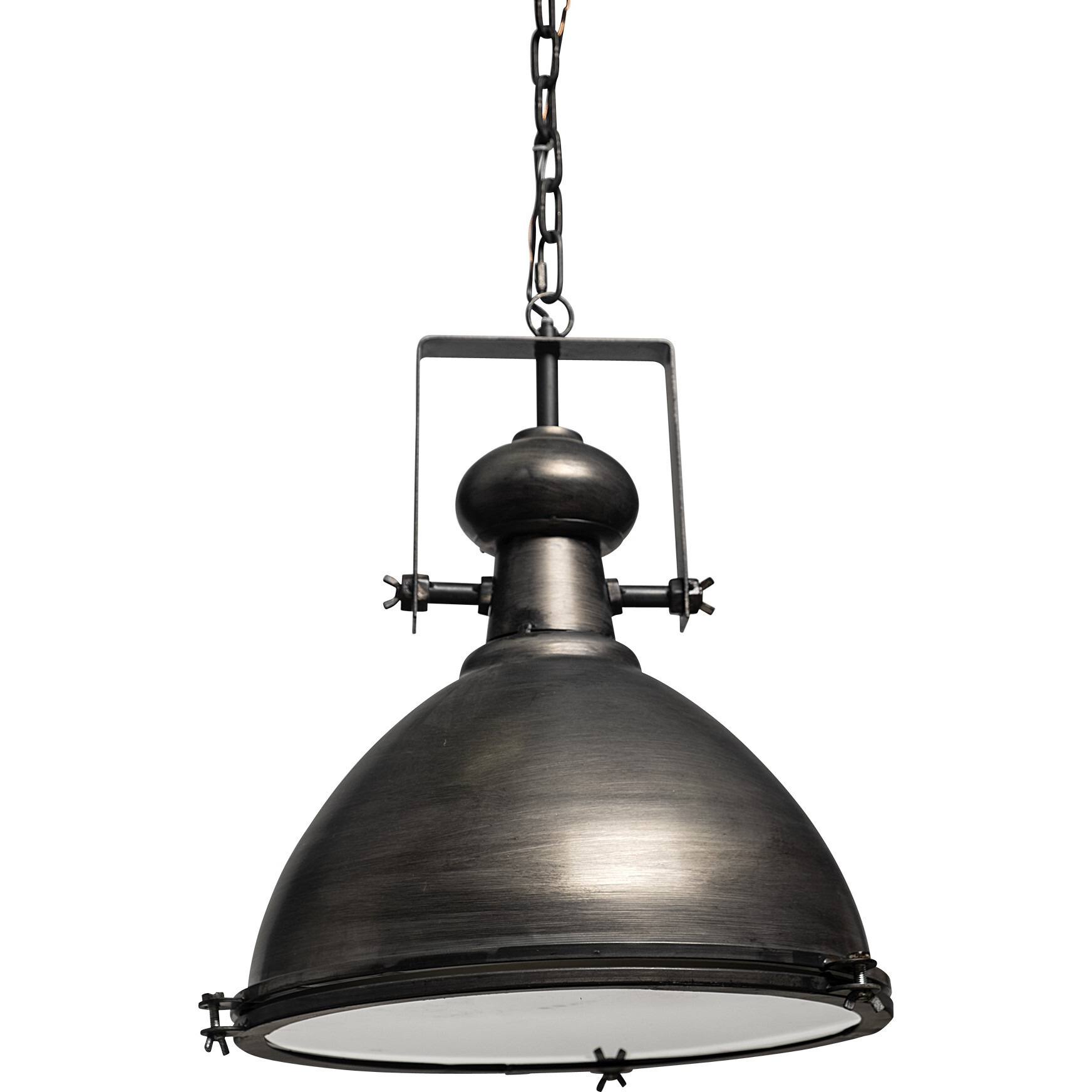 Industrial Gray Metal Hanging Pendant Light