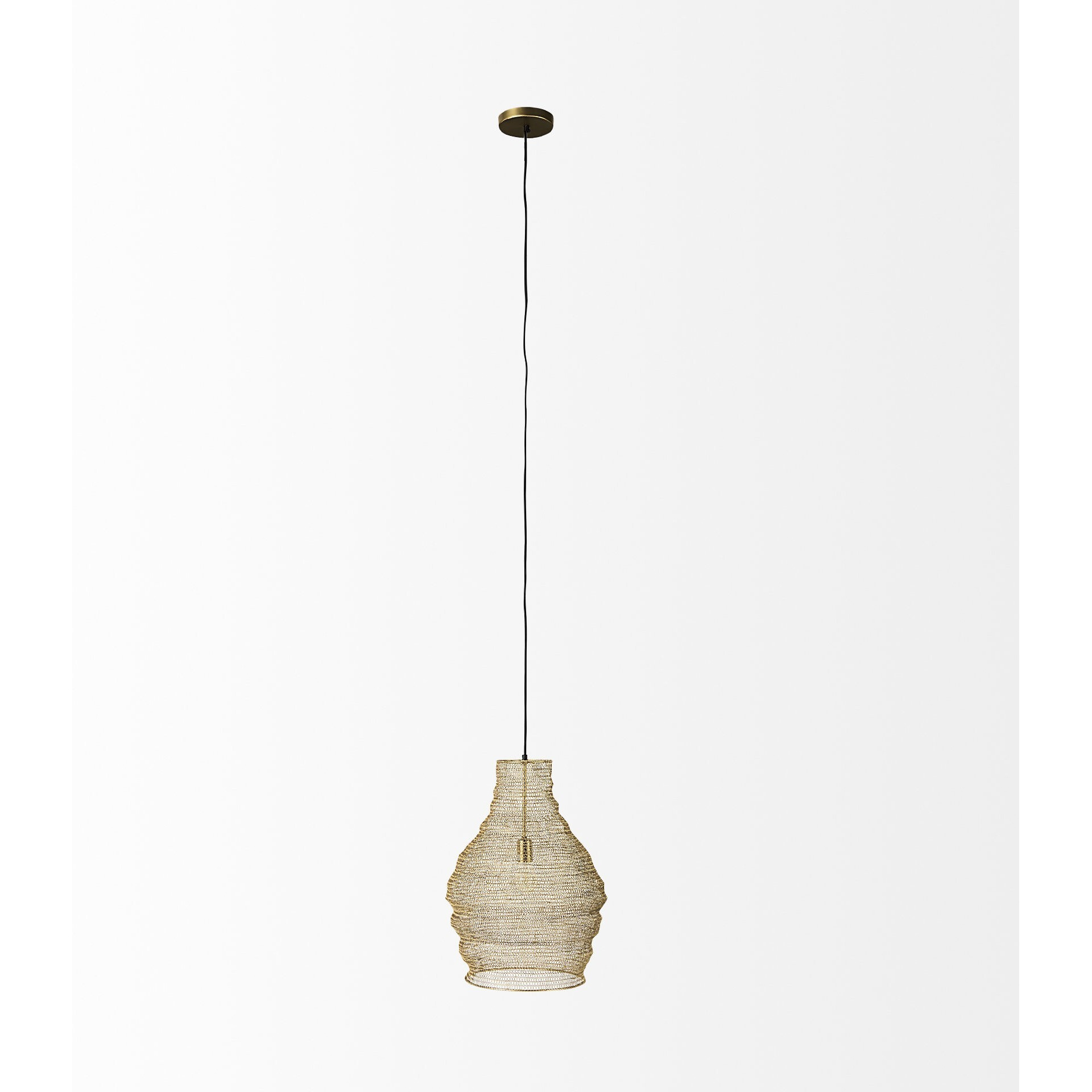 Gold Metal Wire Mesh Hanging Pendant Light