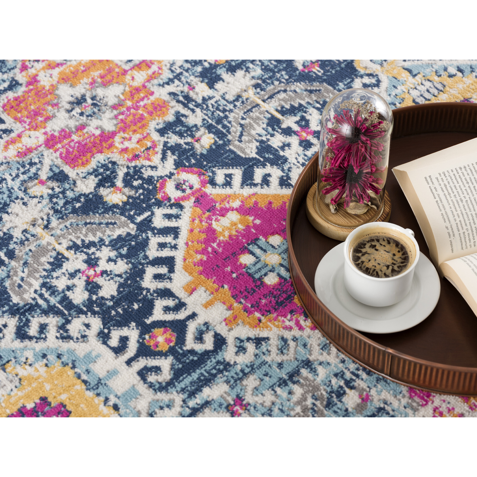 8 X 11 Navy Traditional Decorative Area Rug