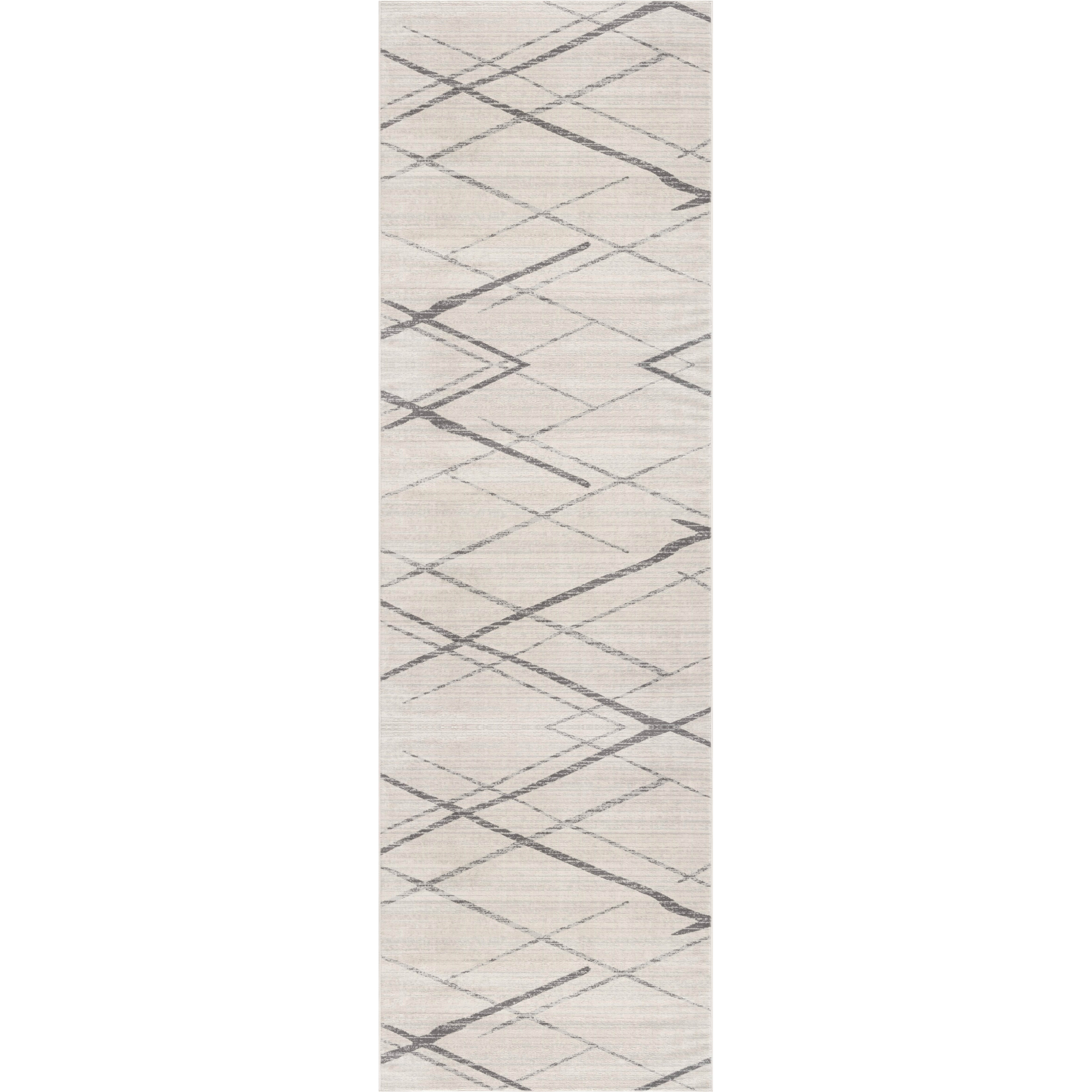 2 X 6 Gray Modern Abstract Pattern Area Rug