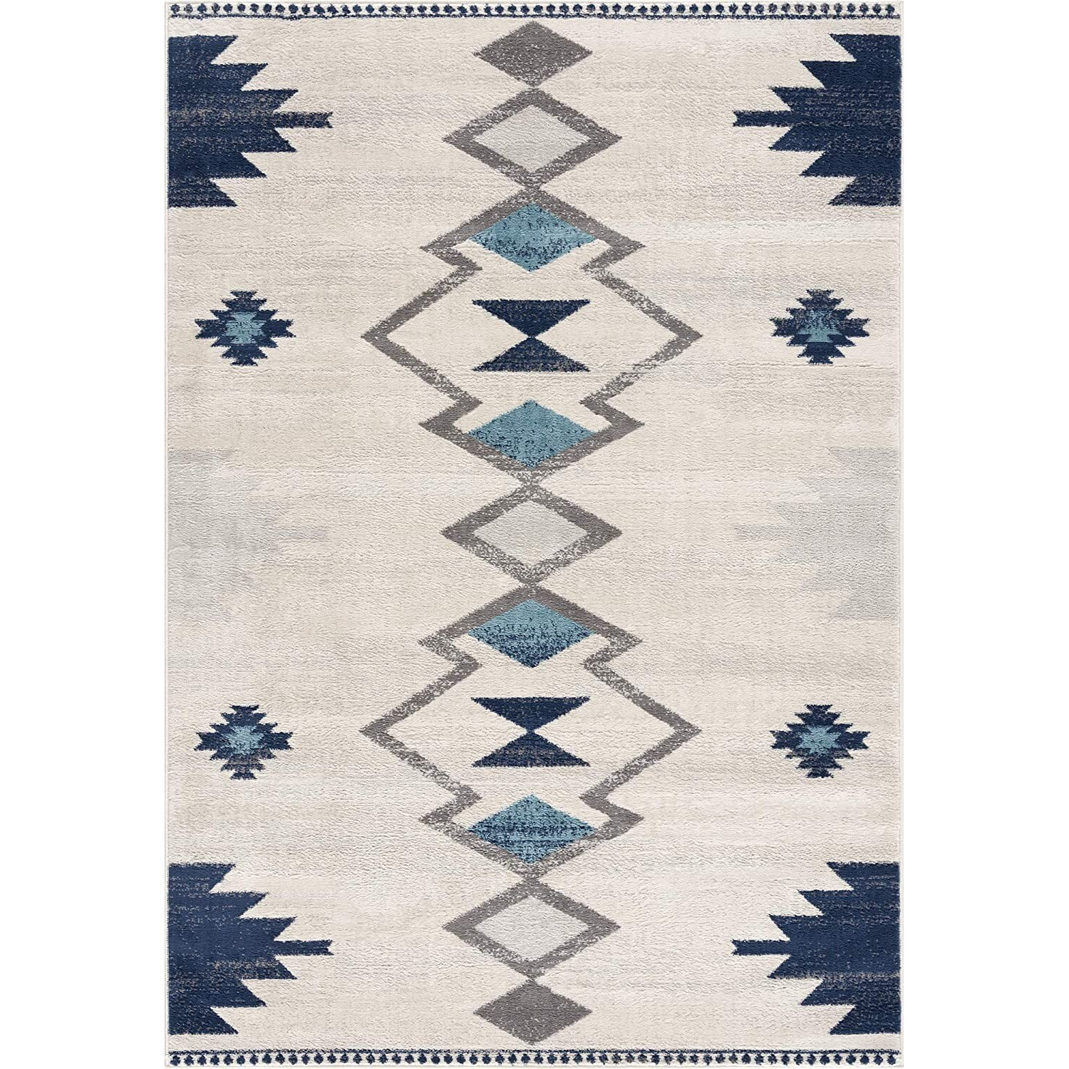2 X 4 Navy And Ivory Tribal Pattern Area Rug