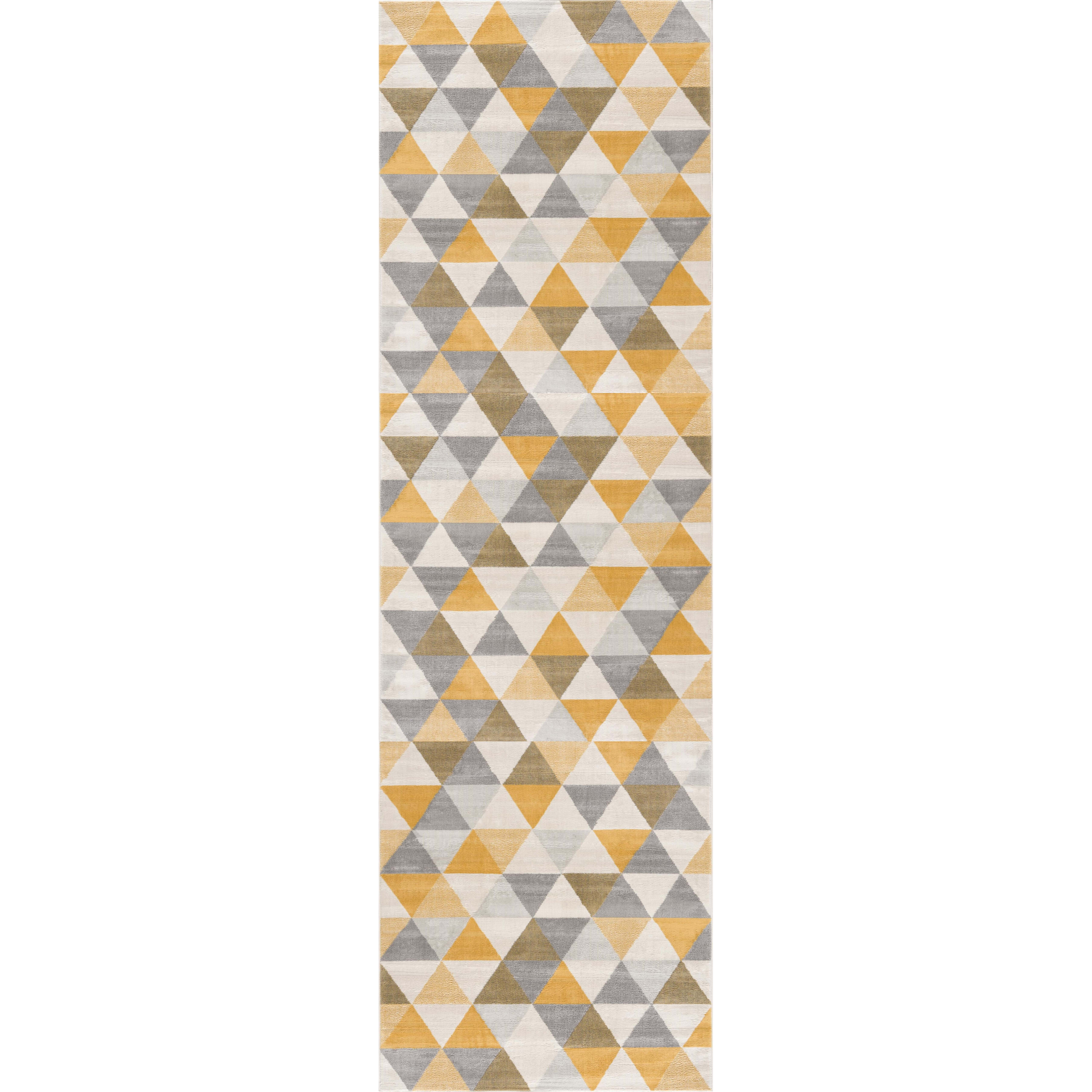 2 X 6 Yellow Triangular Lattice Area Rug