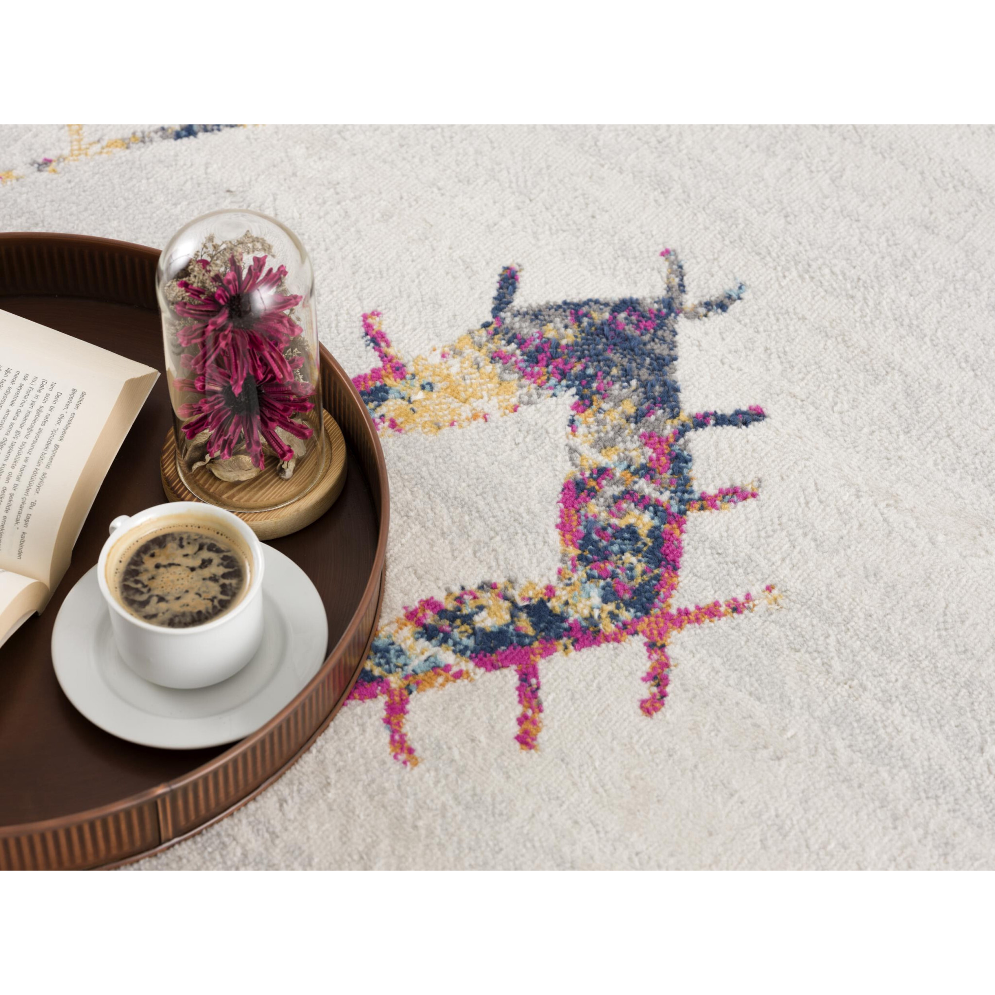 2 X 5 White Berber Pattern Area Rug