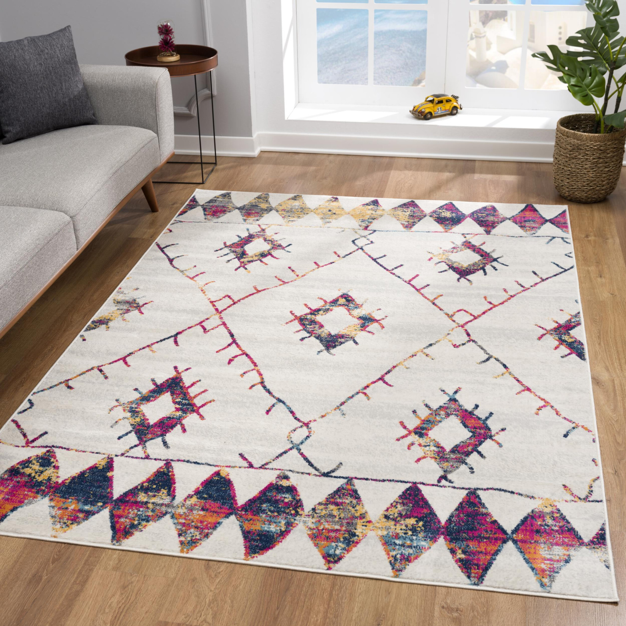 4 X 6 White Berber Pattern Area Rug