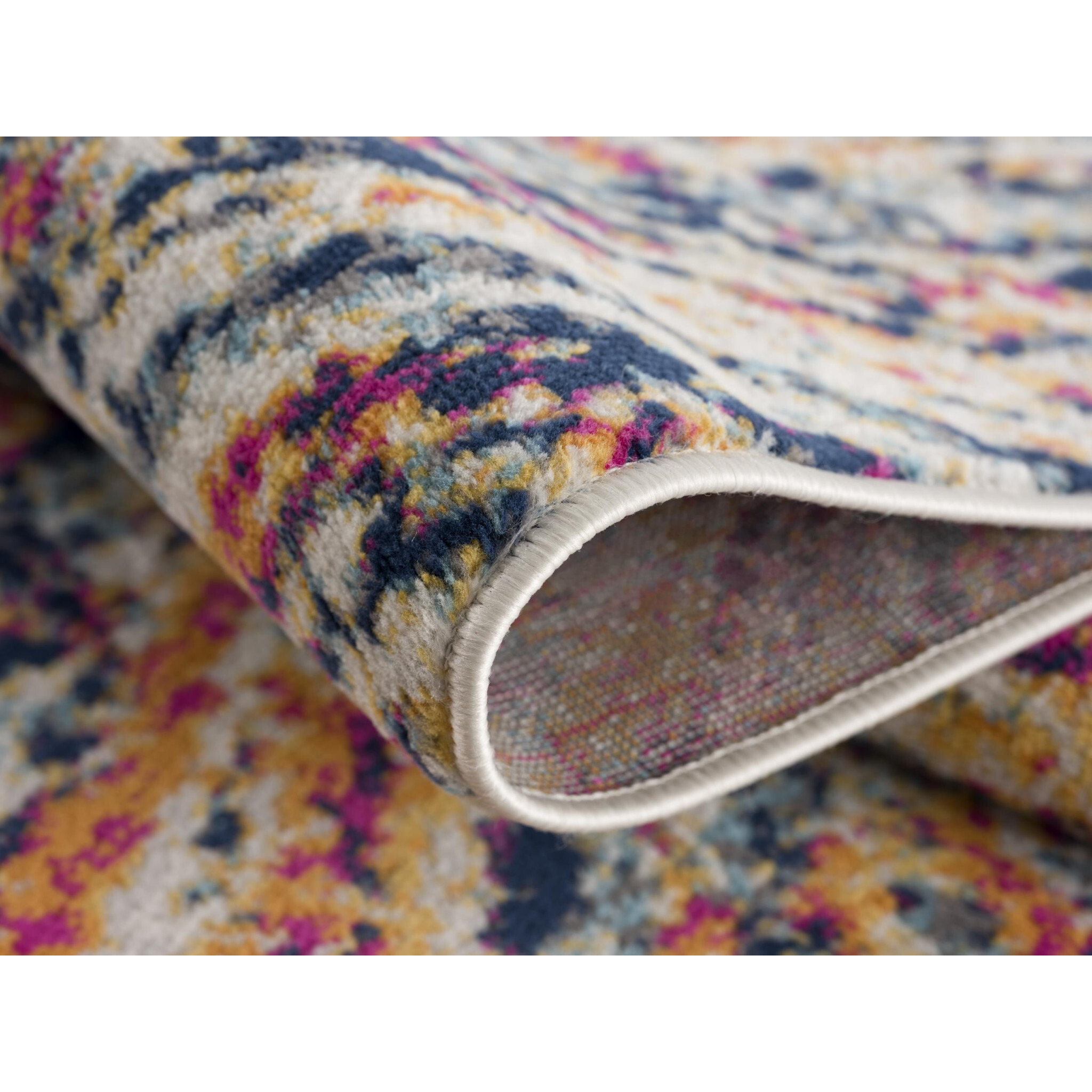 2 X 5 Cream Celestial Burst Abstract Area Rug