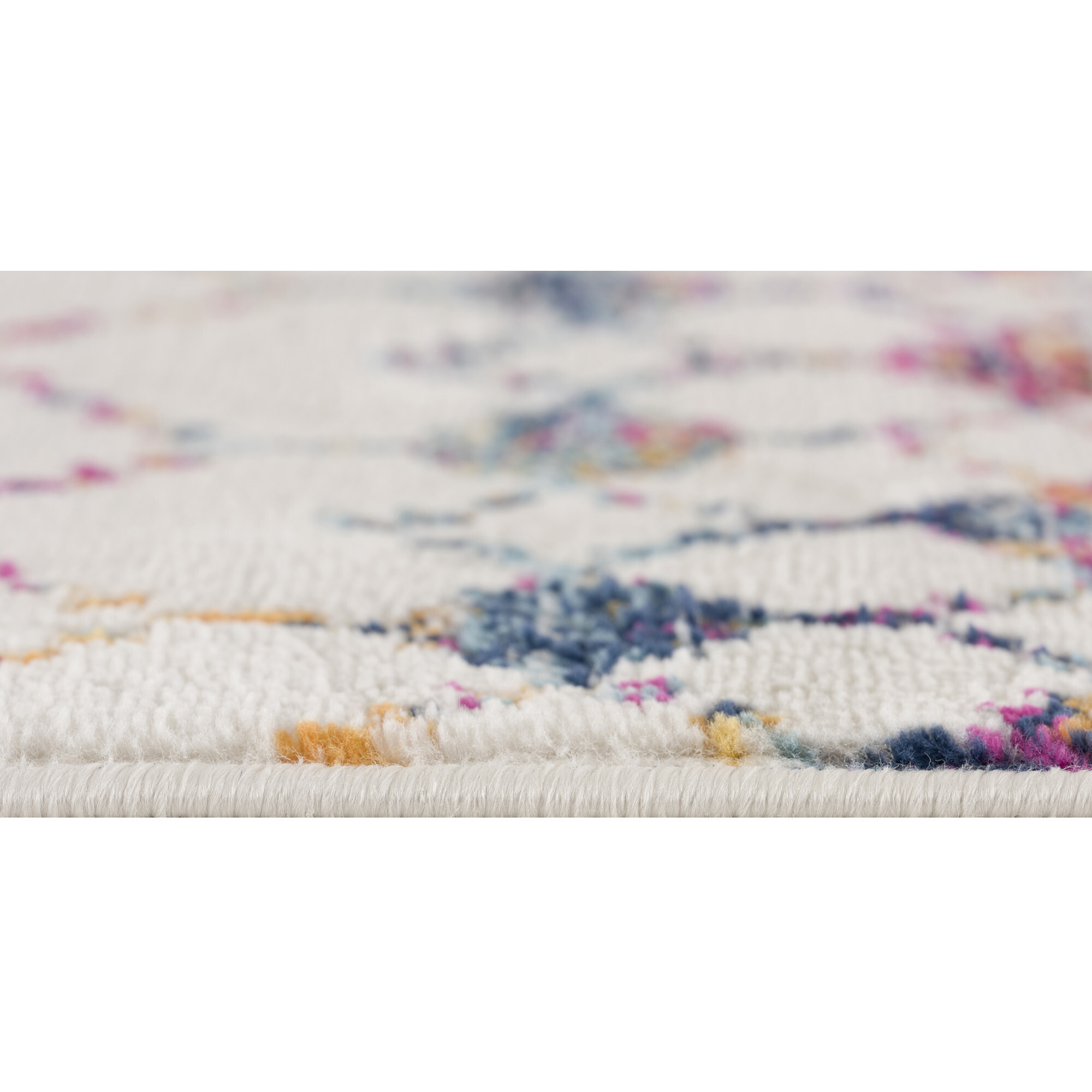 2 X 4 White Modern Geometric Grid Area Rug